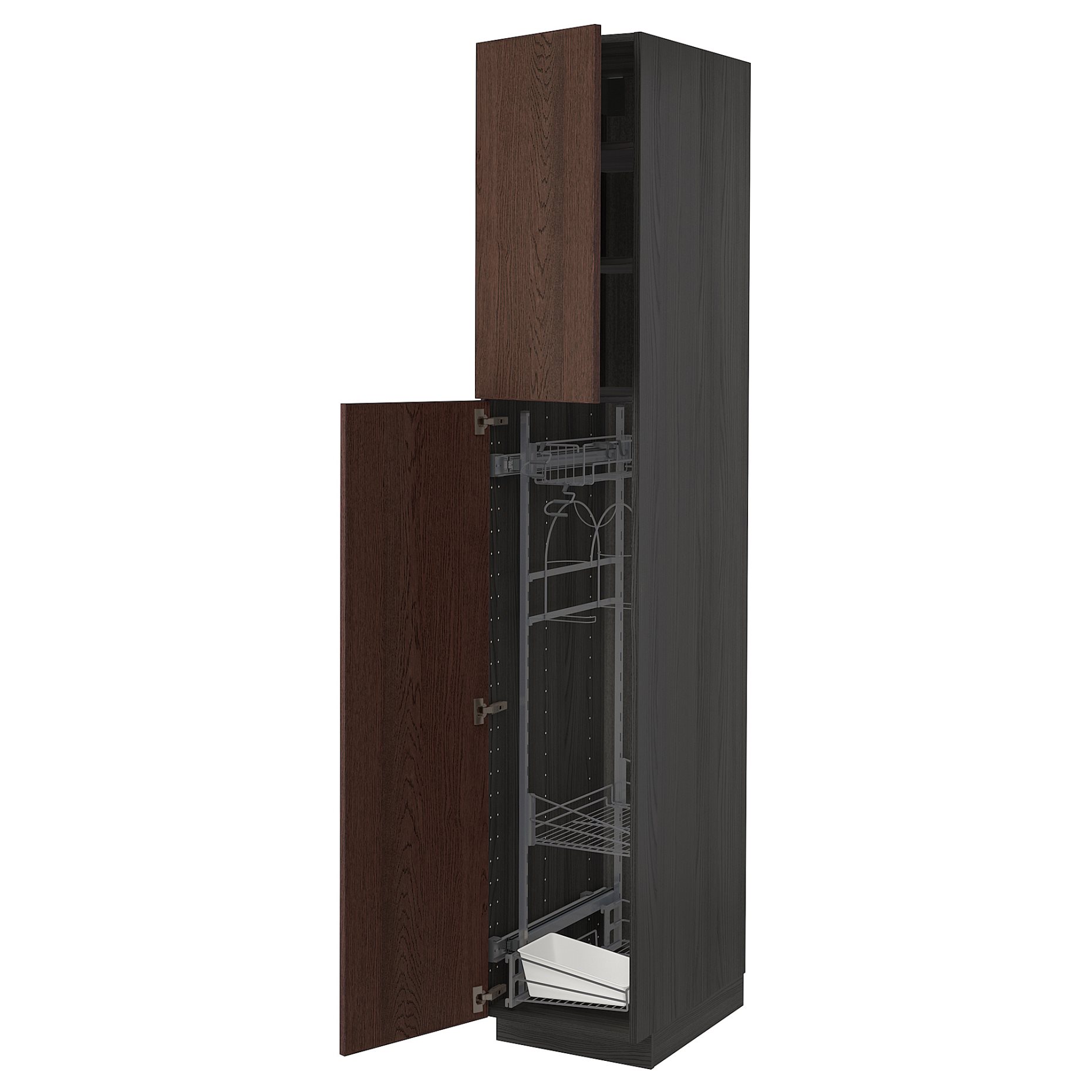 METOD, ψηλό ντουλάπι με εσωτερικά εξάρτηματα για τα είδη καθαρισμού, 40x60x220 cm, 994.612.76