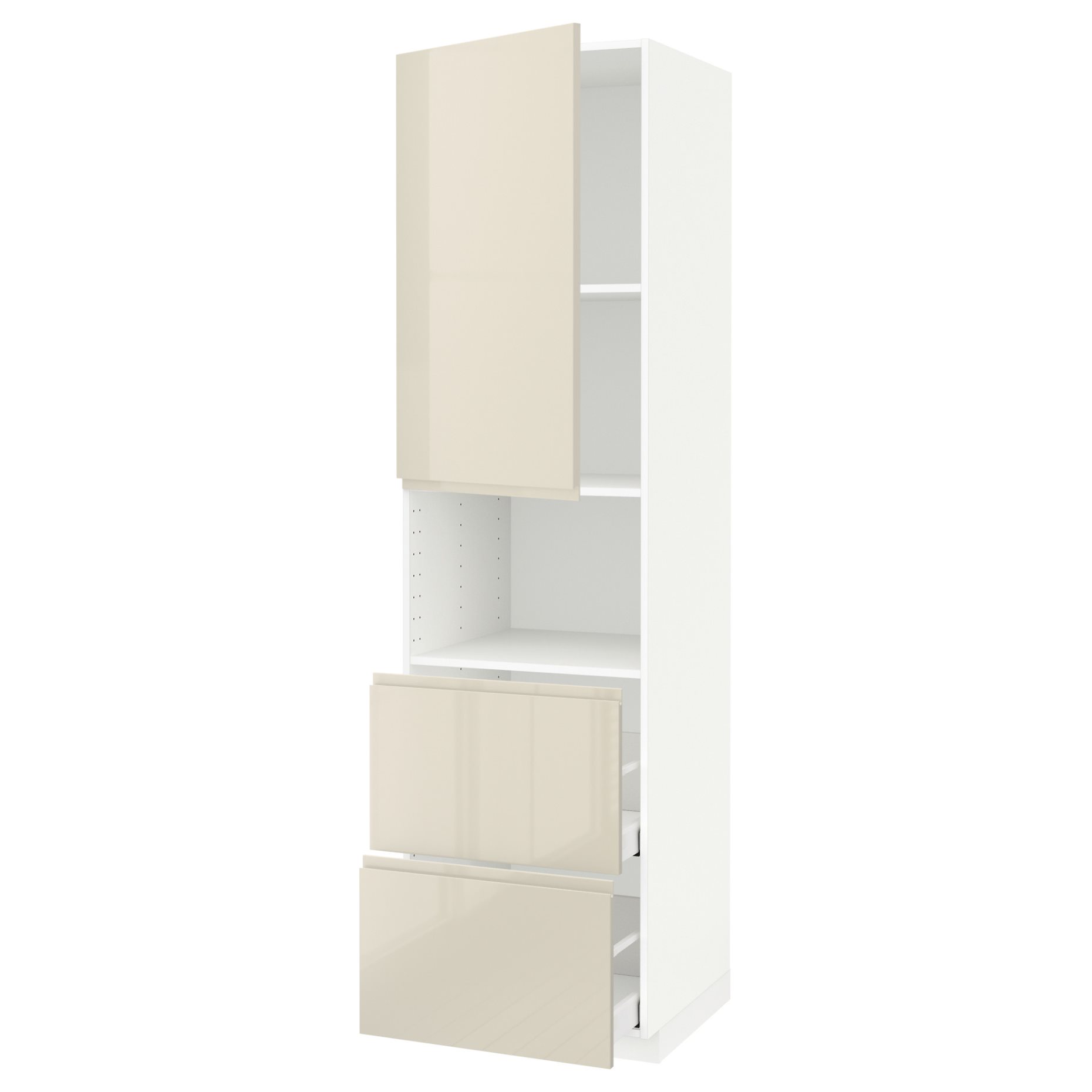 METOD/MAXIMERA, high cabinet for microwave with door/2 drawers, 60x60x220 cm, 994.618.70