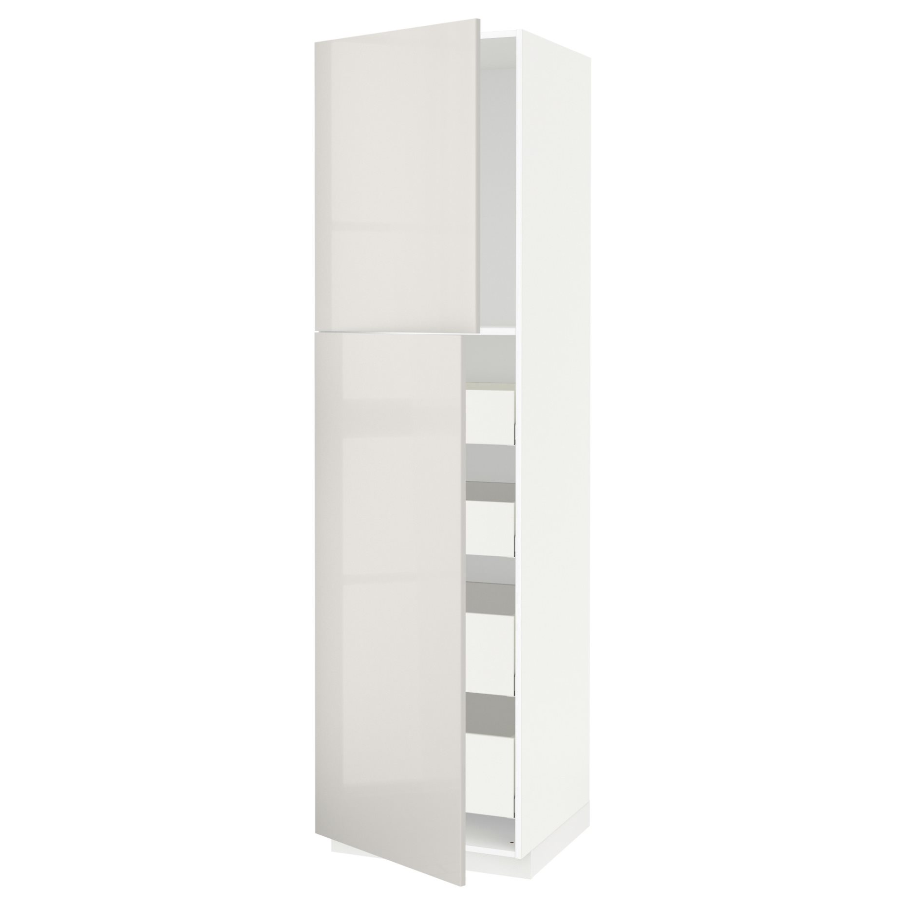 METOD/MAXIMERA, ψηλό ντουλάπι με 2 πόρτες/4 συρτάρια, 60x60x220 cm, 994.661.32
