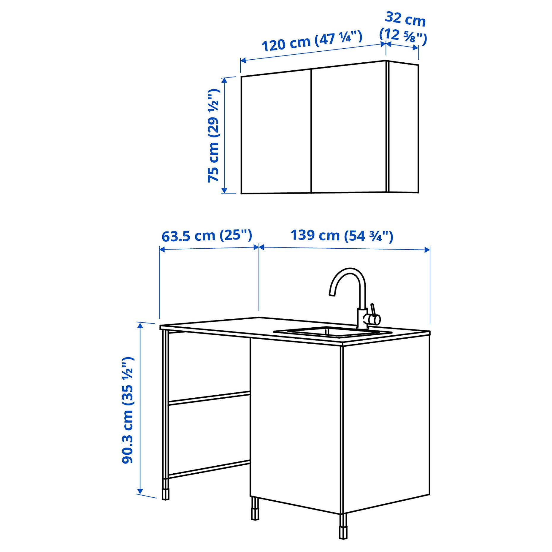 ENHET, χώρος πλυντηρίου, 121.5x63.5x87.5 cm, 994.772.63