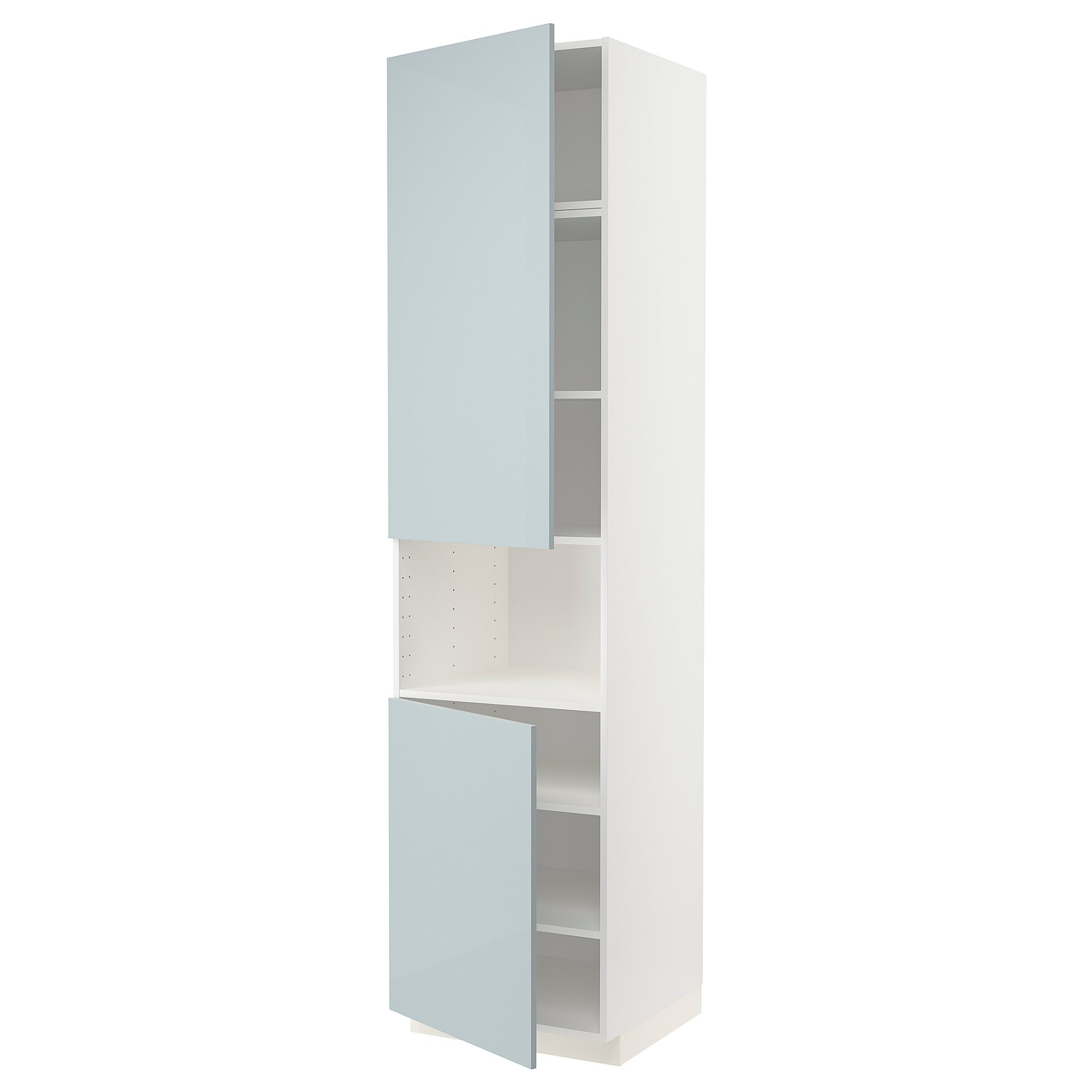 METOD, high cabinet for microwave with 2 doors/shelves, 60x60x240 cm, 994.789.79