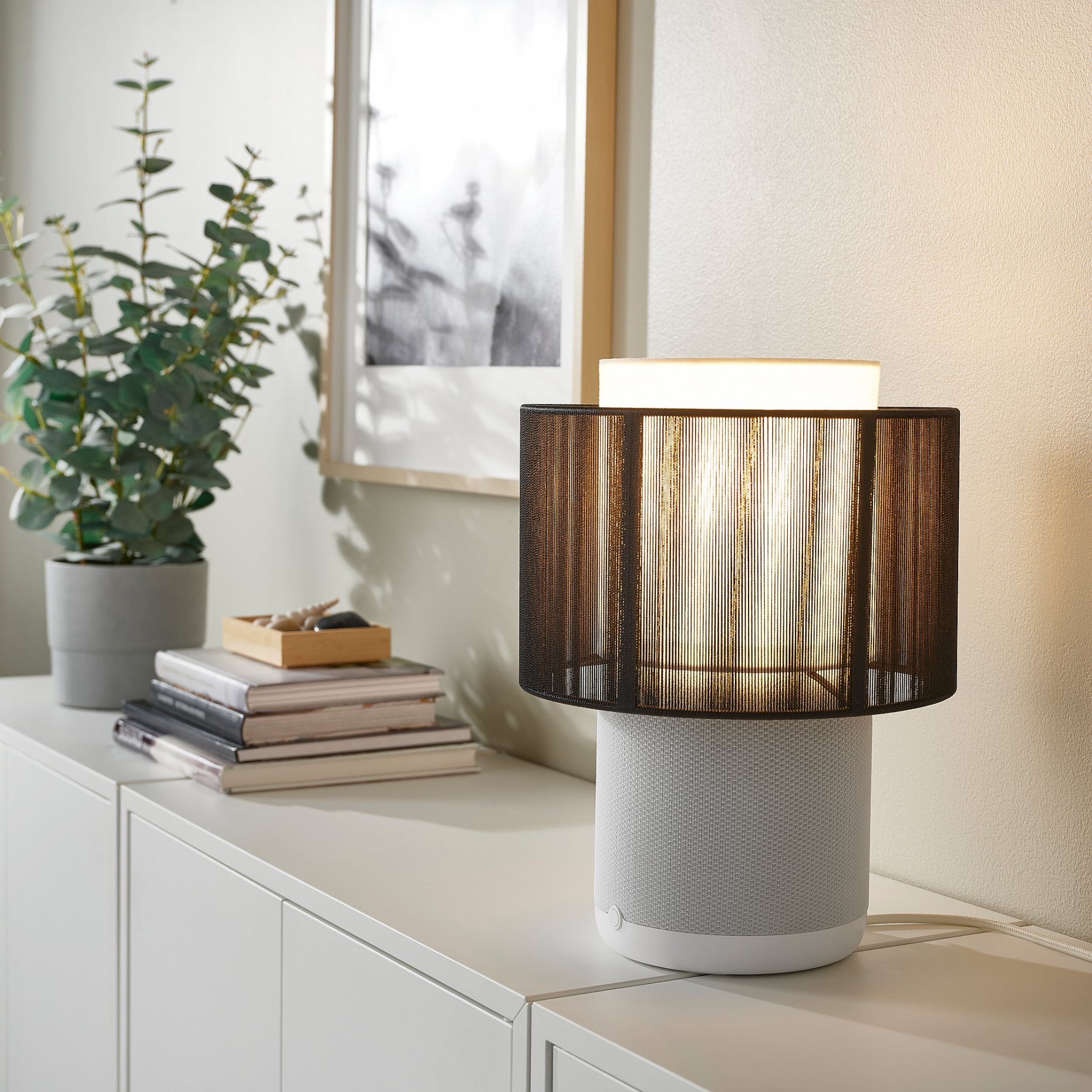 SYMFONISK, φωτιστικό ηχείο με Wi-Fi, υφασμάτινο καπέλο, 994.826.84