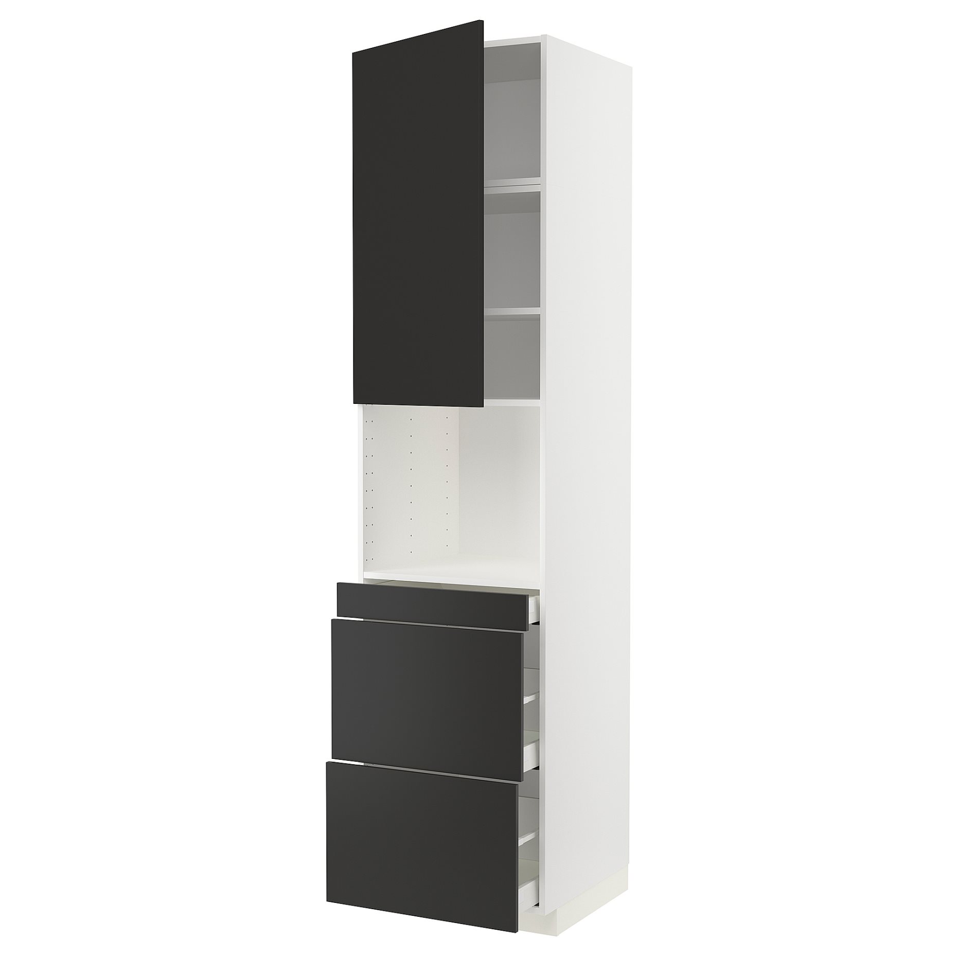 METOD, high cabinet for microwave combi with door/3 drawers, 60x60x240 cm, 994.990.24