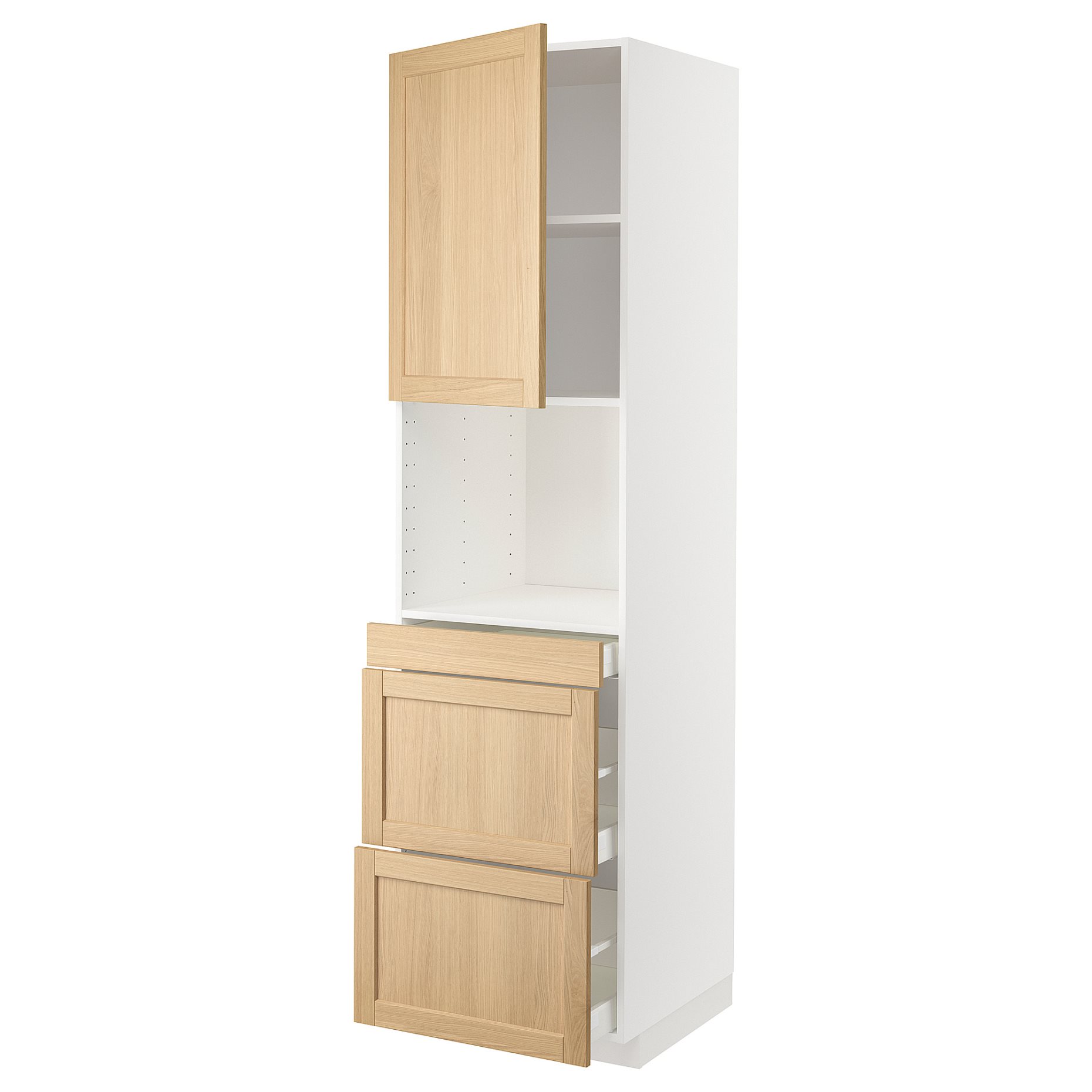 METOD, high cabinet for microwave combi with door/3 drawers, 60x60x220 cm, 995.095.65