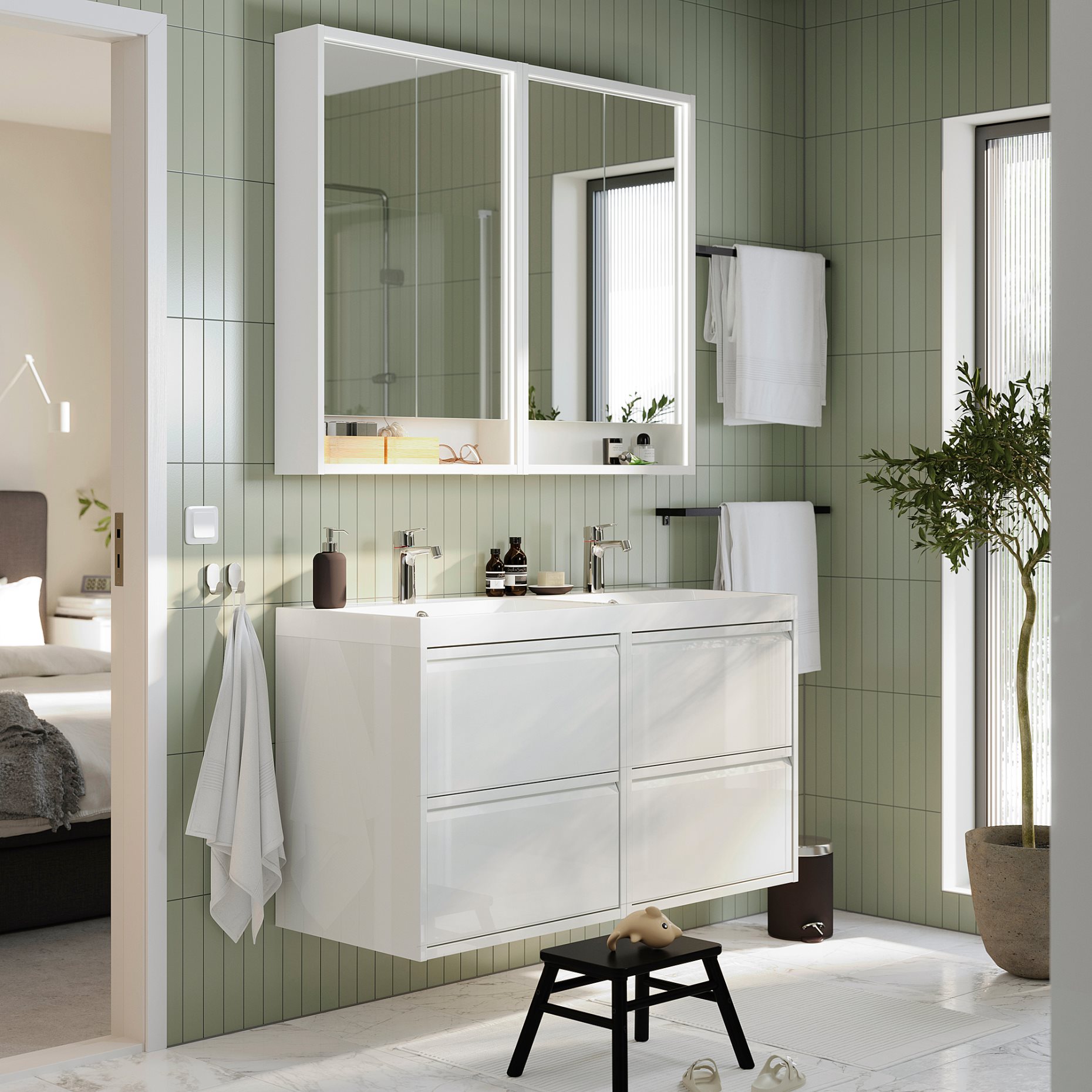 ANGSJON/BACKSJON, wash-stand/wash-basin/taps, 122x49x69 cm, 995.285.35