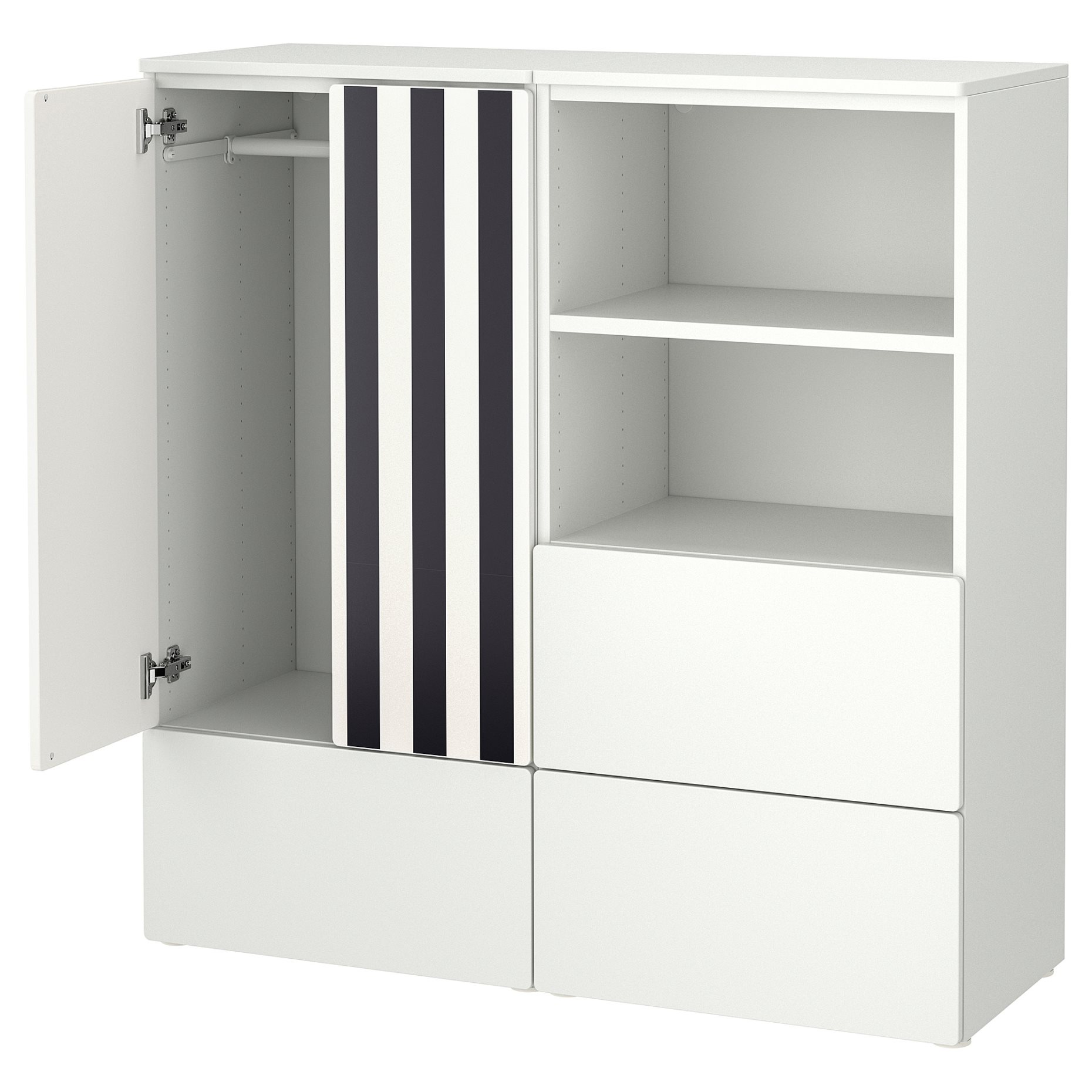 SMASTAD/PLATSA, storage combination with 3 drawers, 120x42x123 cm, 995.499.86