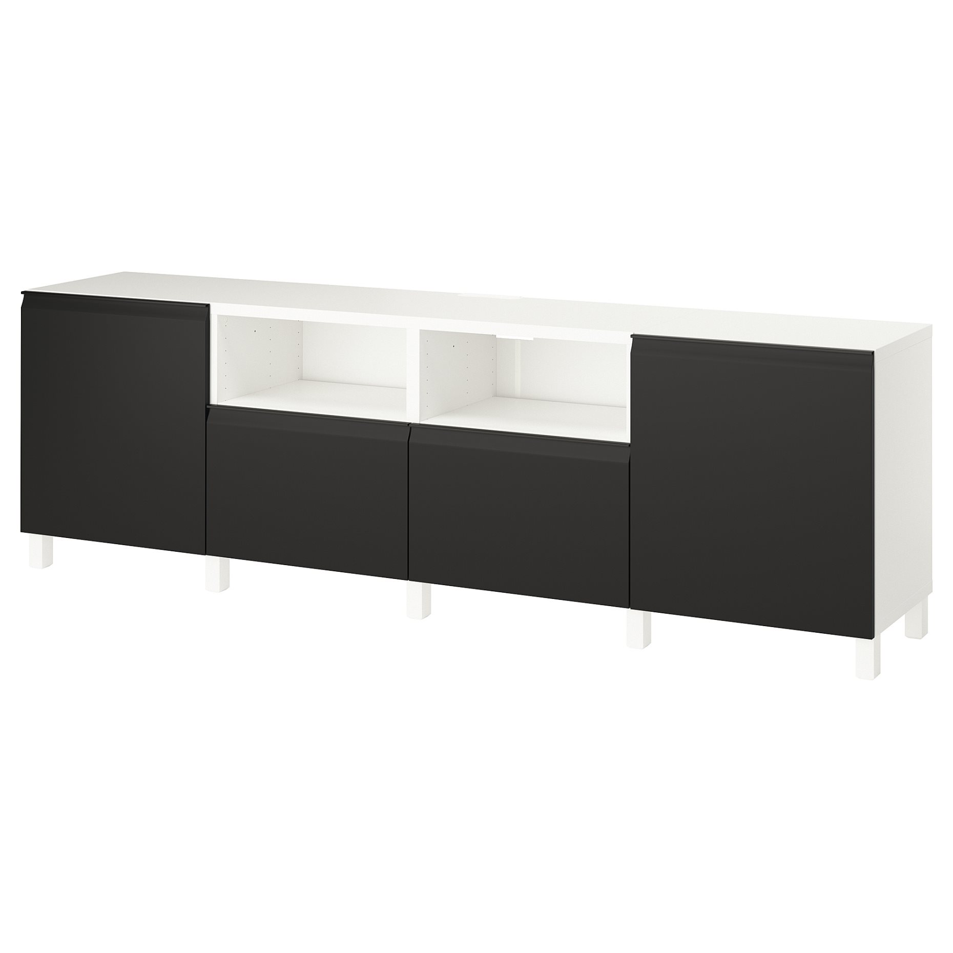 BESTÅ, TV bench with drawers and door, 240x42x74 cm, 995.689.46