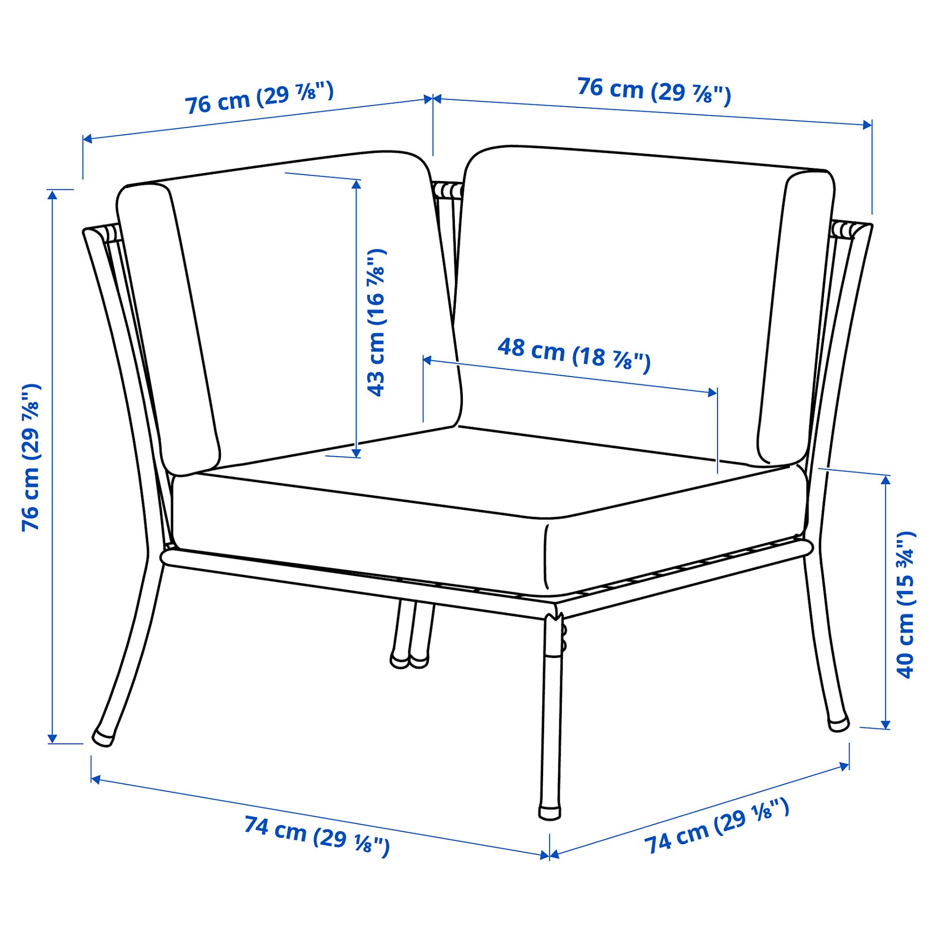 SEGERÖN, corner section with cushion, outdoor, 995.856.82