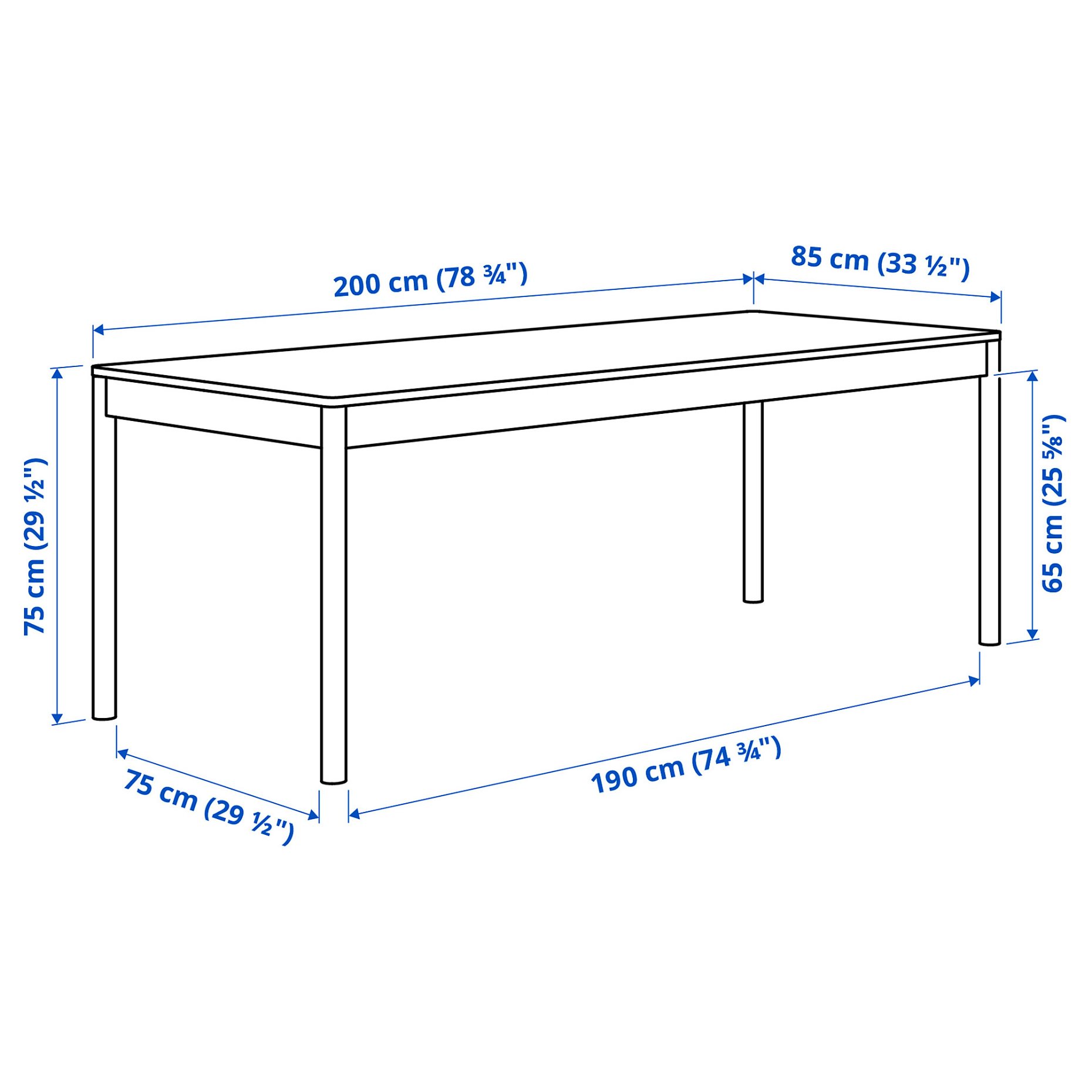 TONSTAD/TONSTAD, table and 6 chairs, 200x85 cm, 995.967.46