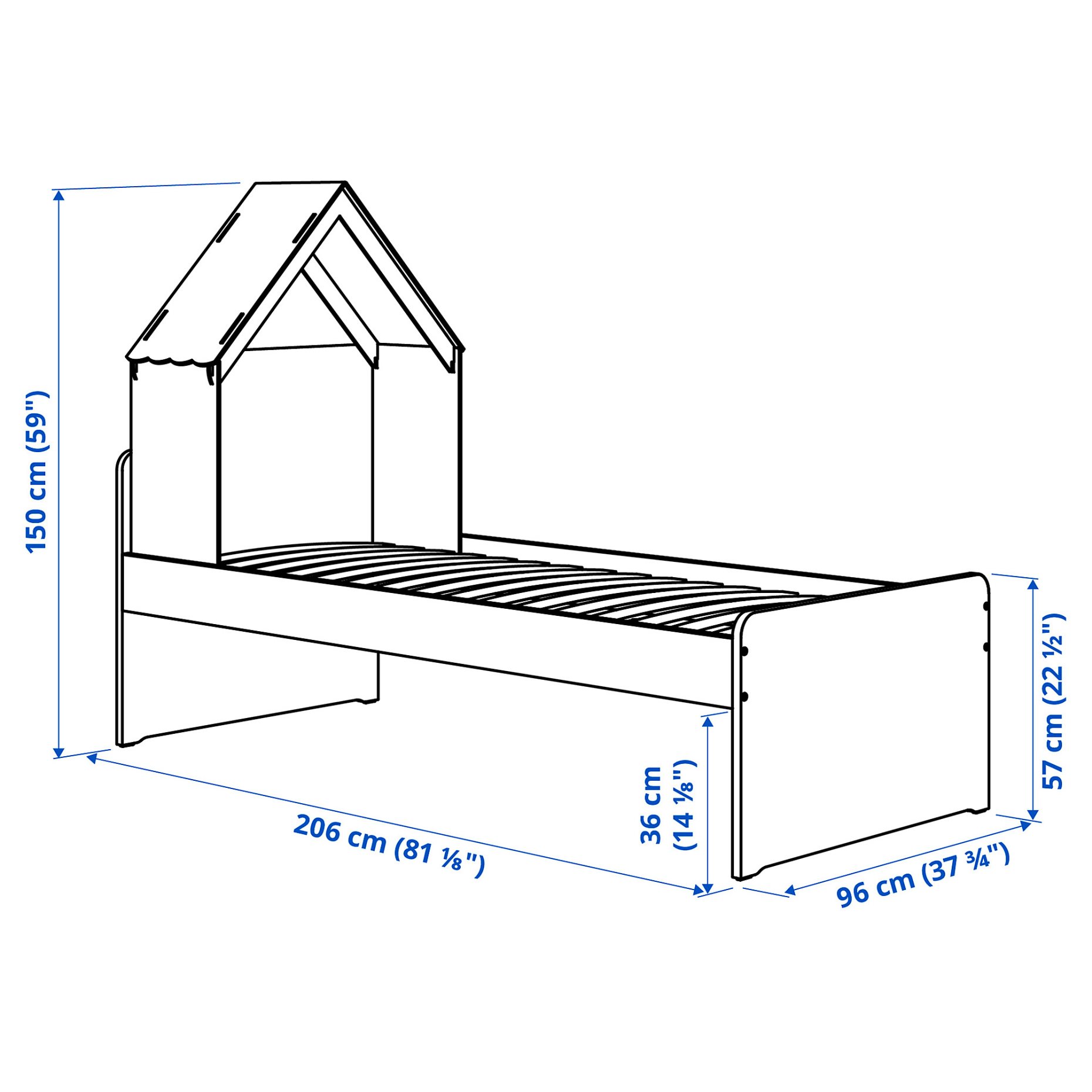 SLÄKT, σκελετός κρεβατιού με αξεσουάρ κρεβατιού, 90x200 cm, 996.084.19
