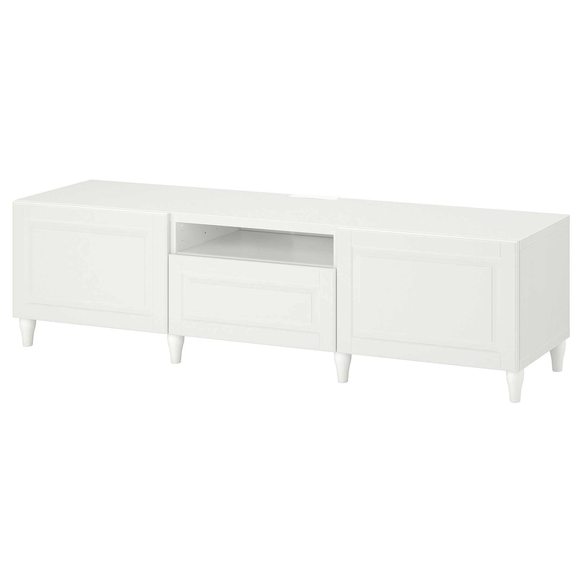 BESTÅ, TV bench with doors/drawer soft closing, 180x42x48 cm, 093.845.36
