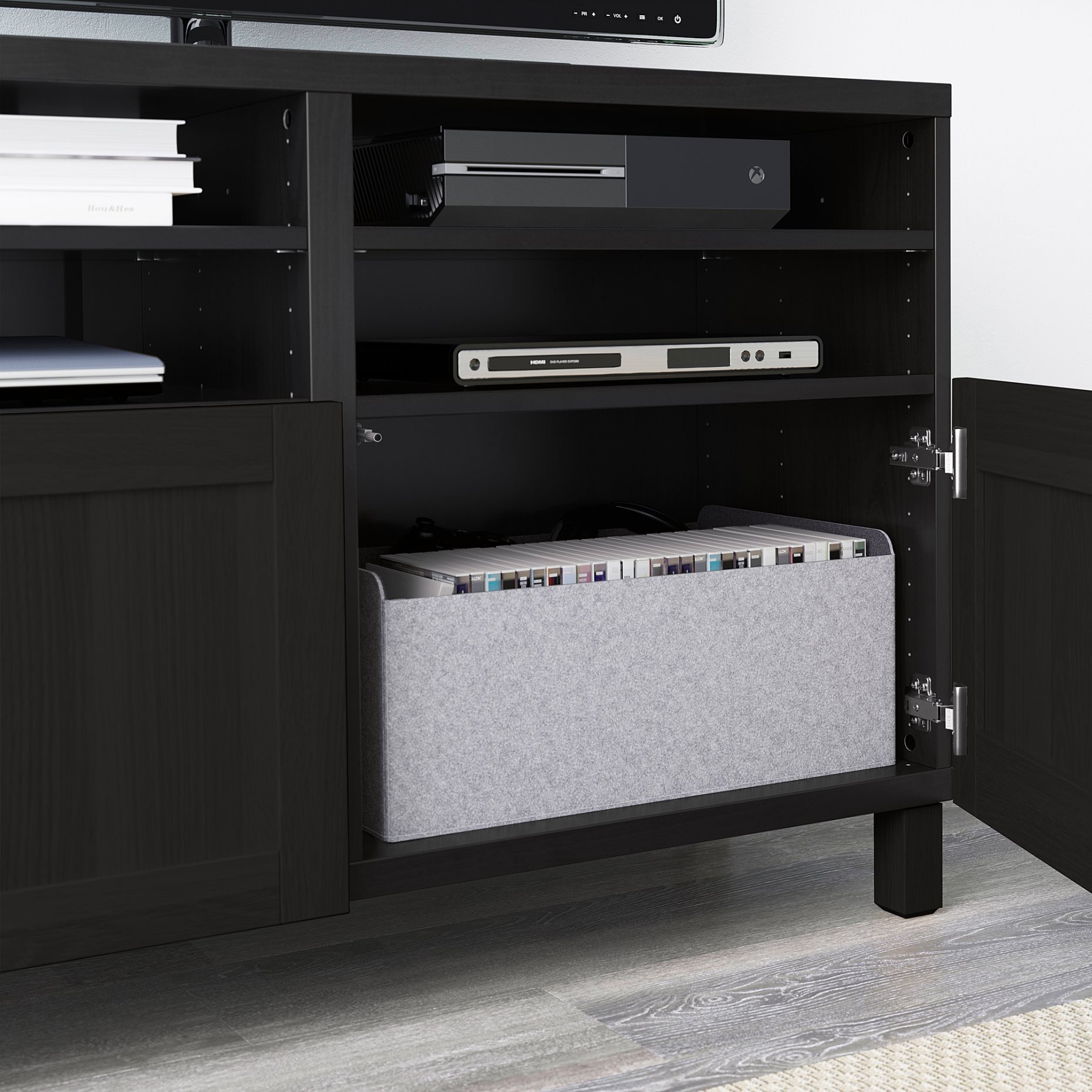 BESTÅ, TV bench with doors, 120x42x74 cm, 090.683.16