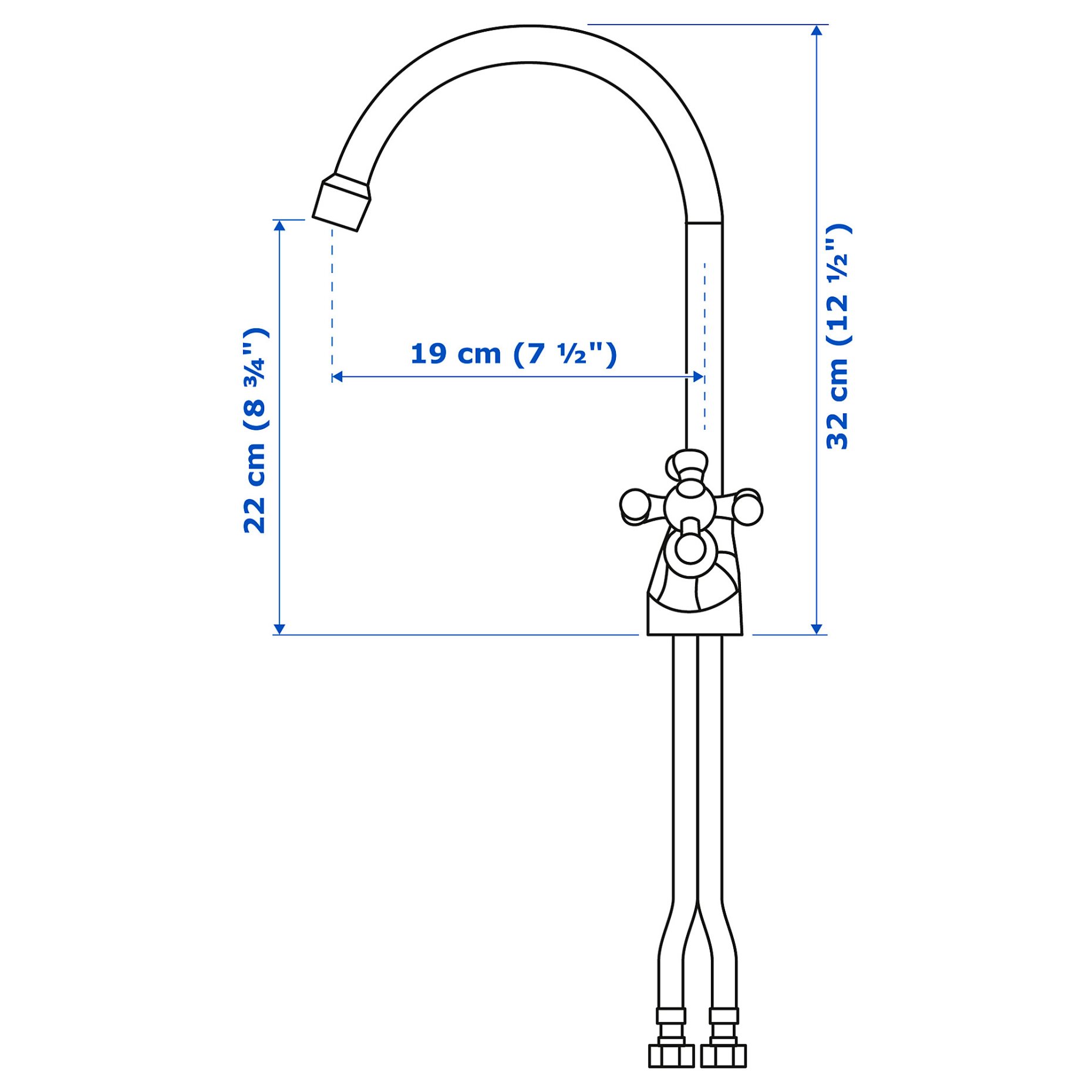 EDSVIK, dual-control kitchen mixer tap, 000.318.41