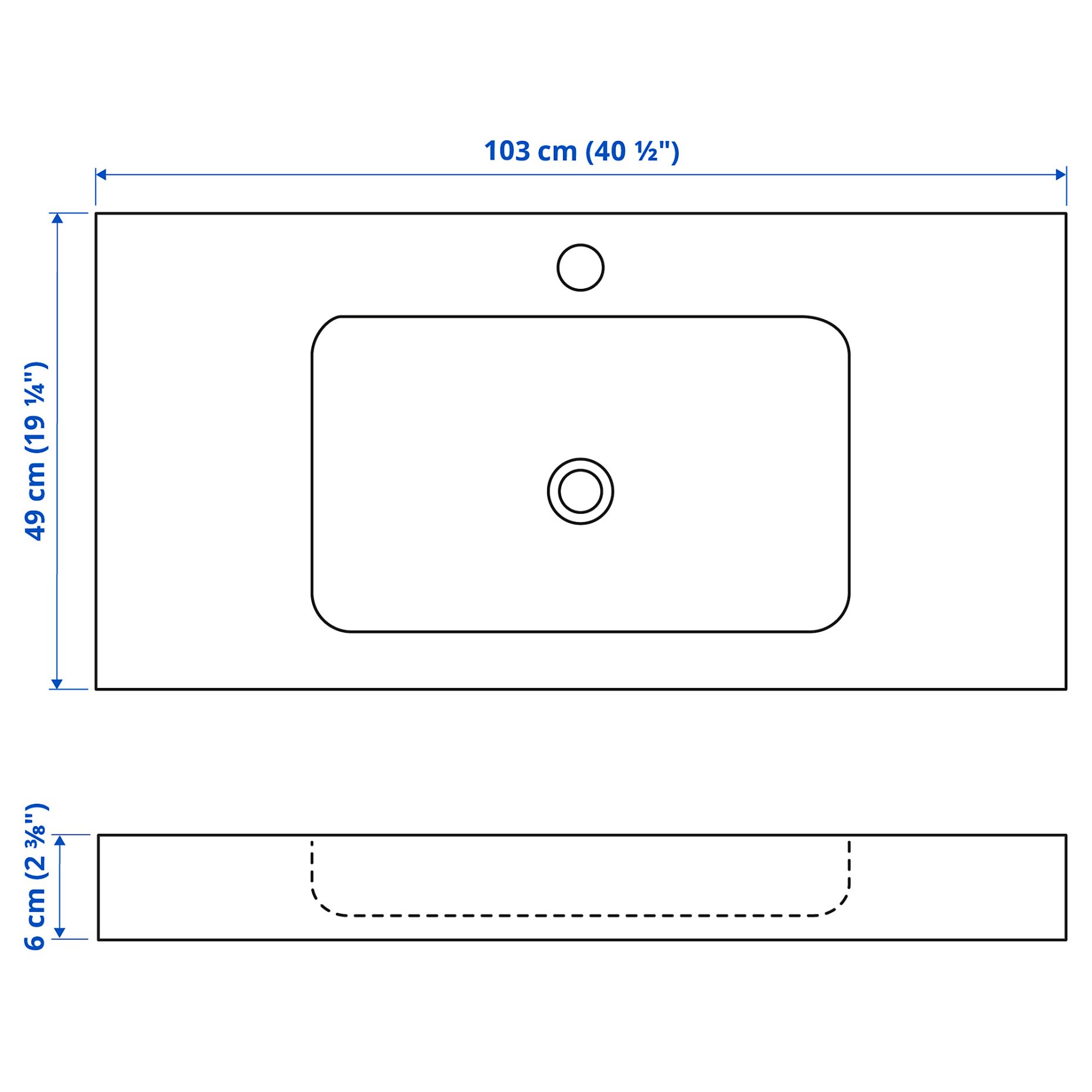 ODENSVIK, Μονός νιπτήρας, 001.939.37