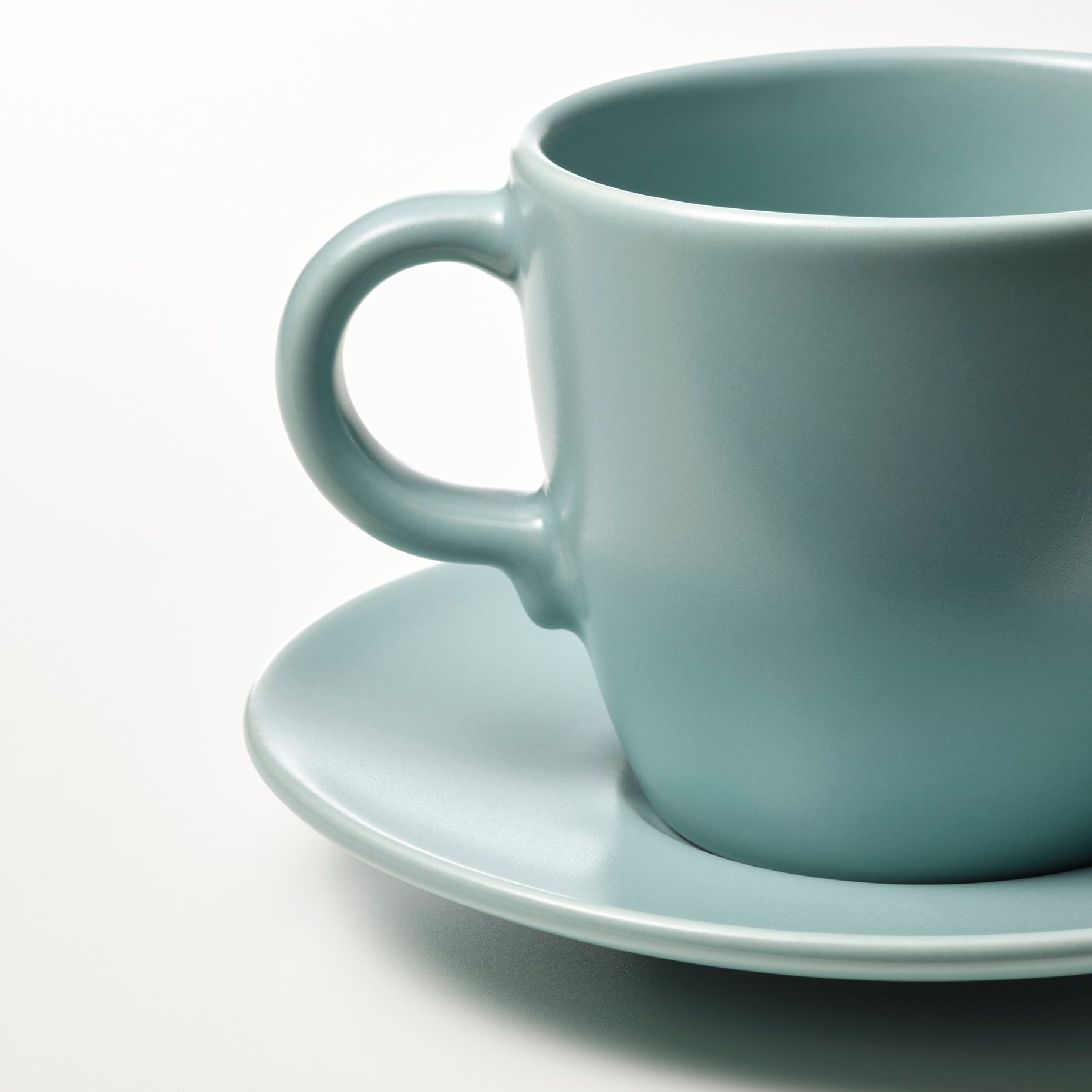 FÄRGKLAR, cup with saucer/matt, 4 pack, 25 cl, 004.818.29
