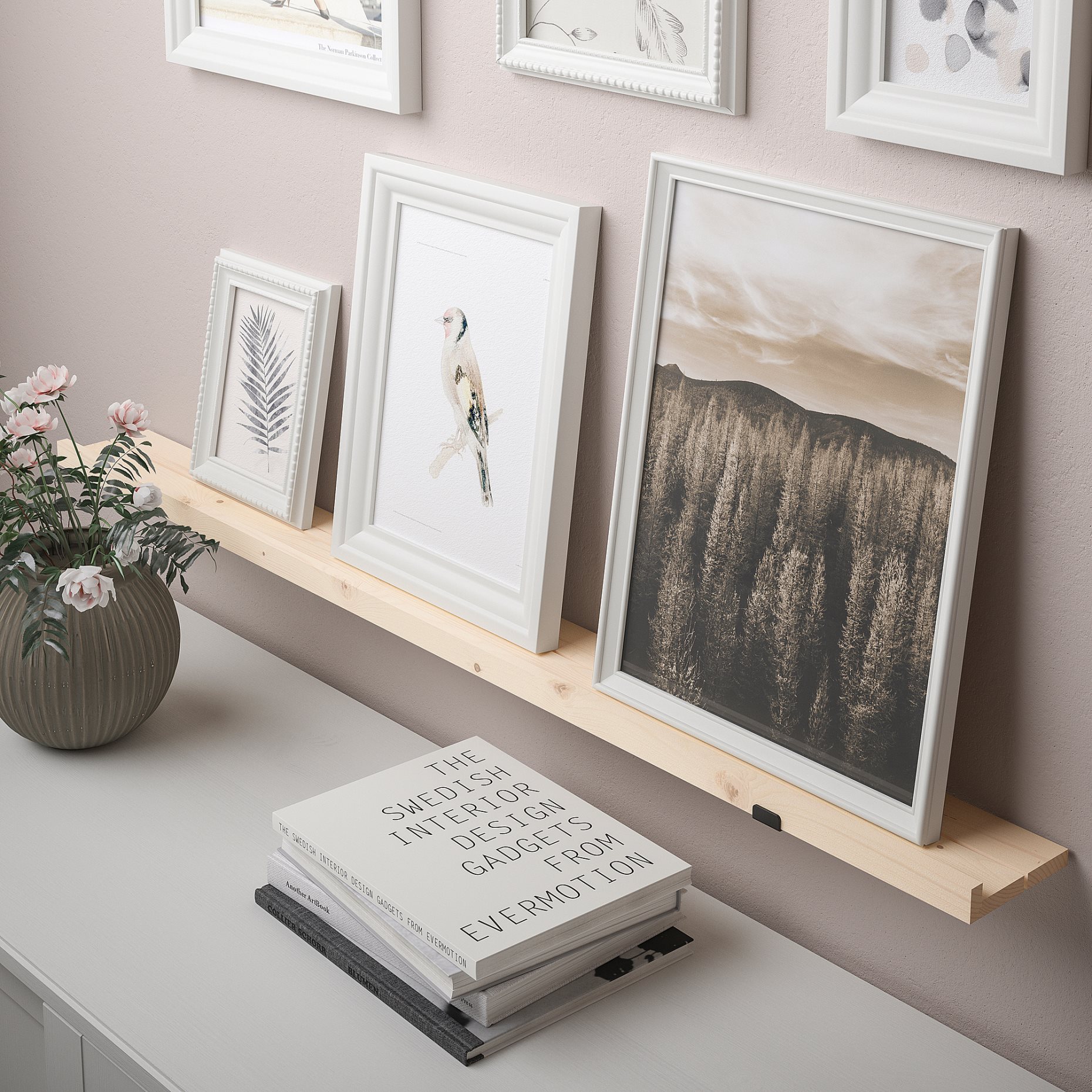 STÖDSTORP, ράφι για κορνίζες, 115 cm, 004.858.46