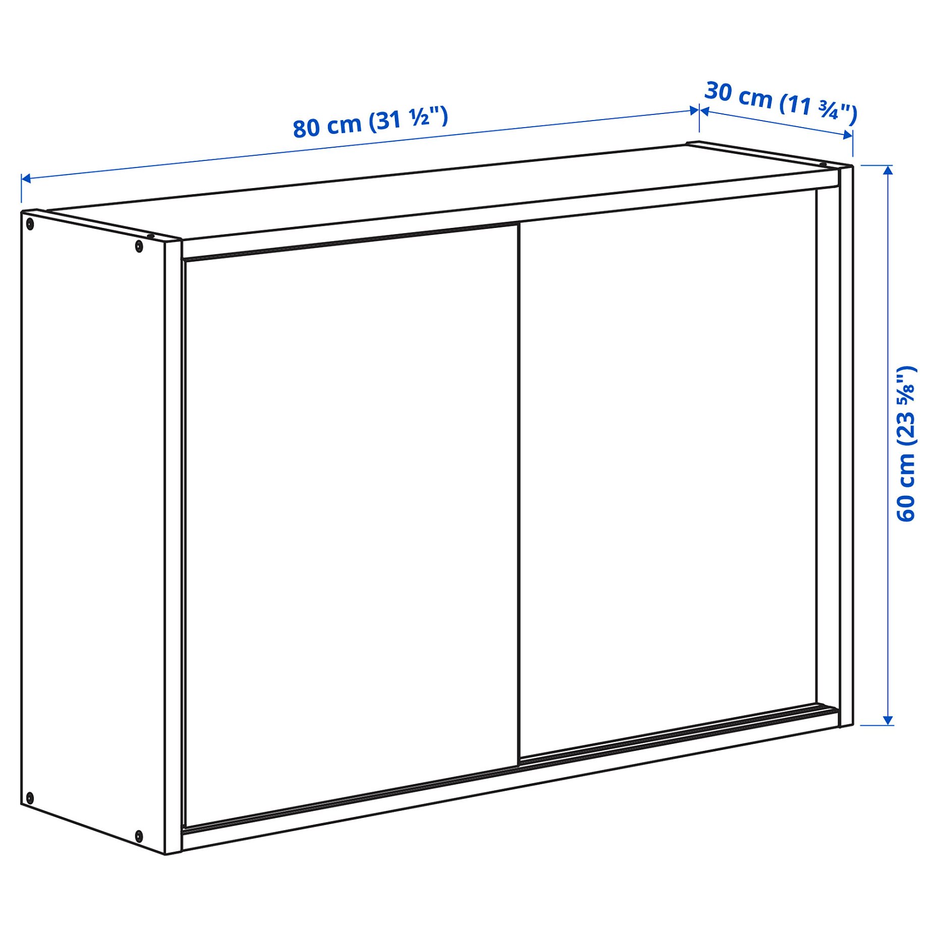 IVAR, cabinet with sliding doors, 80x30x60 cm, 004.943.94
