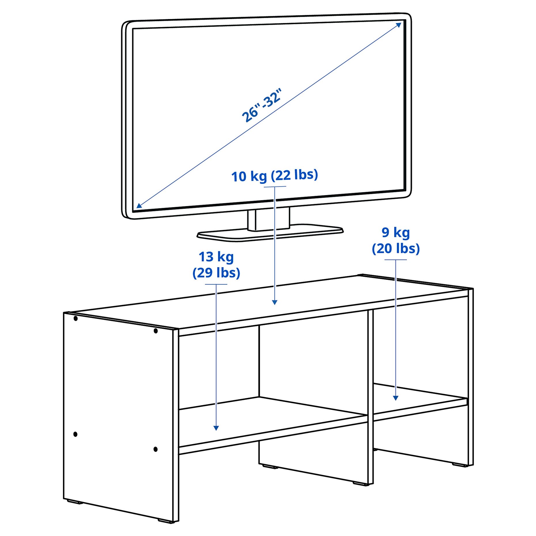 BAGGEBO, έπιπλο TV, 90x35x40 cm, 004.963.50