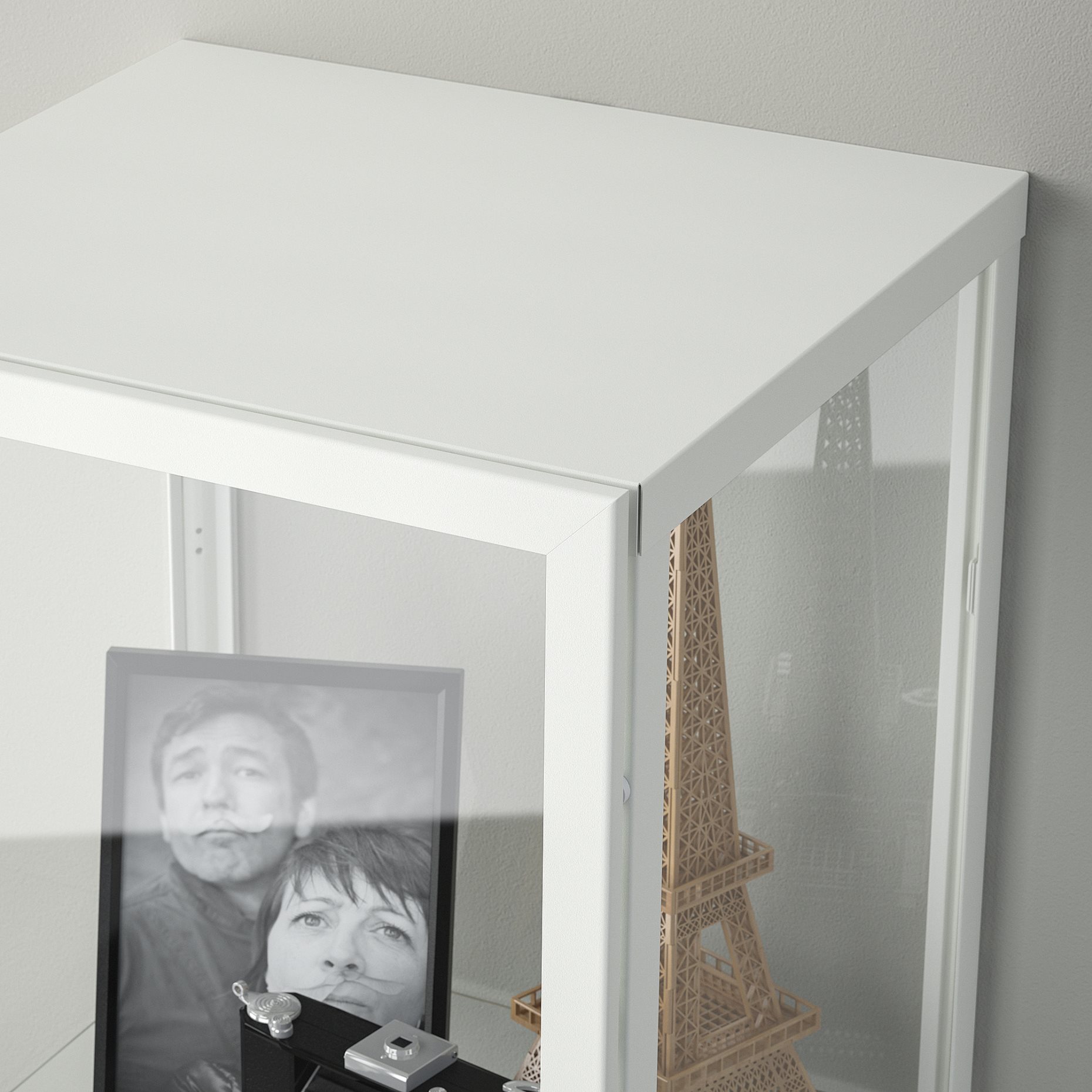 BLÅLIDEN, glass-door cabinet, 35x32x151 cm, 005.012.43