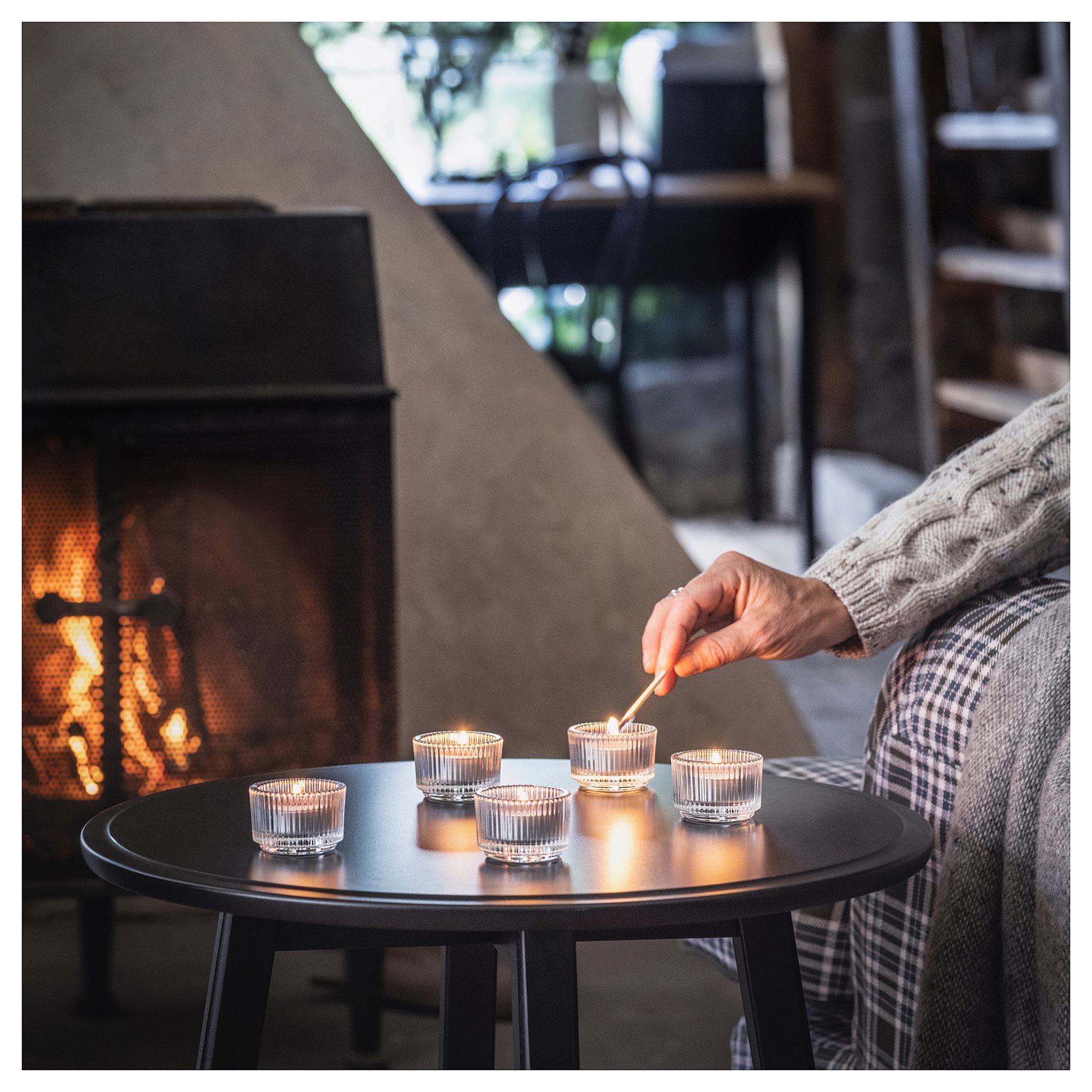 ENSTAKA, αρωματικό κερί ρεσό/Καμένο ξύλο/30 τεμ. 3.5 ώρες, 005.024.74