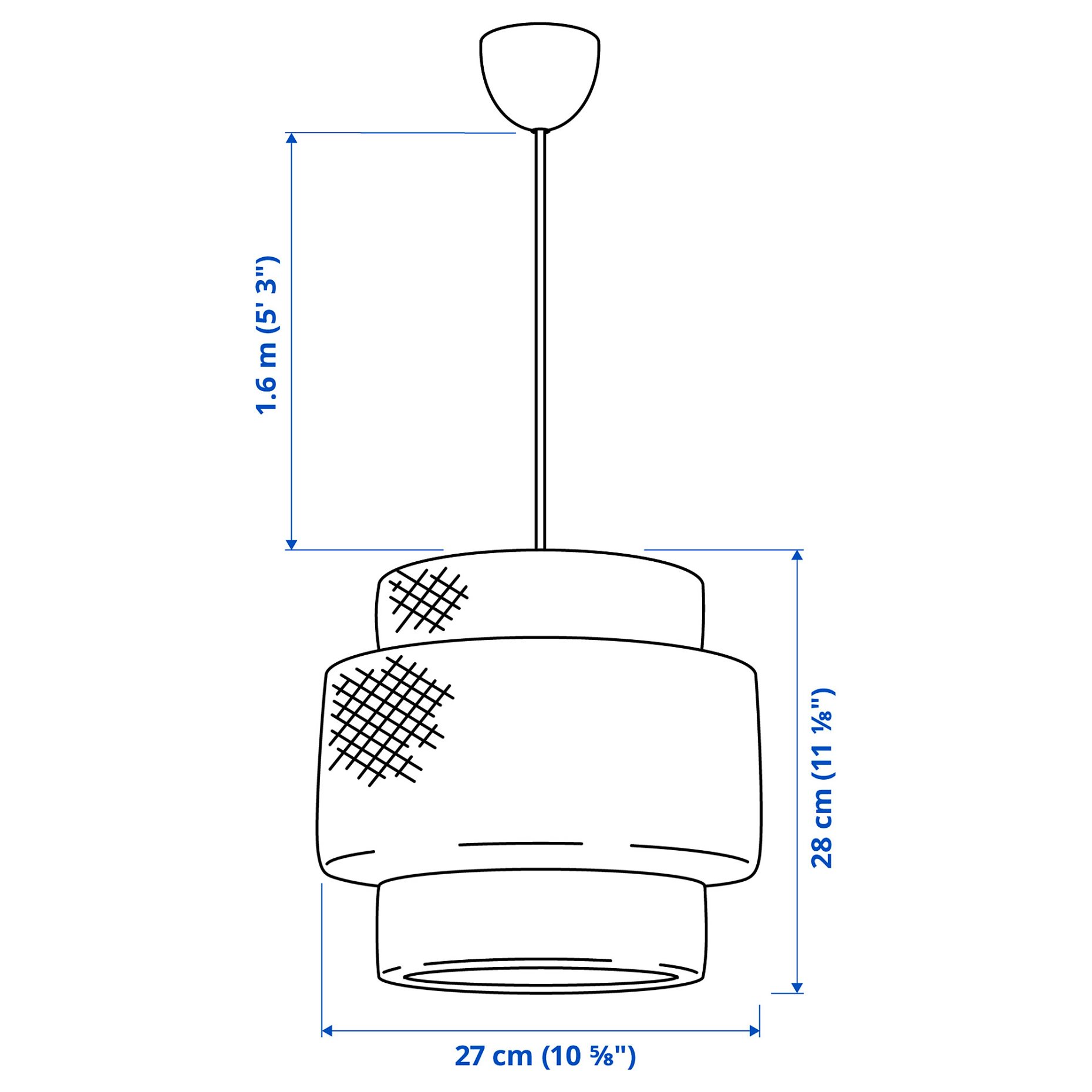 SINNERLIG, pendant lamp/handmade, 27 cm, 005.085.36