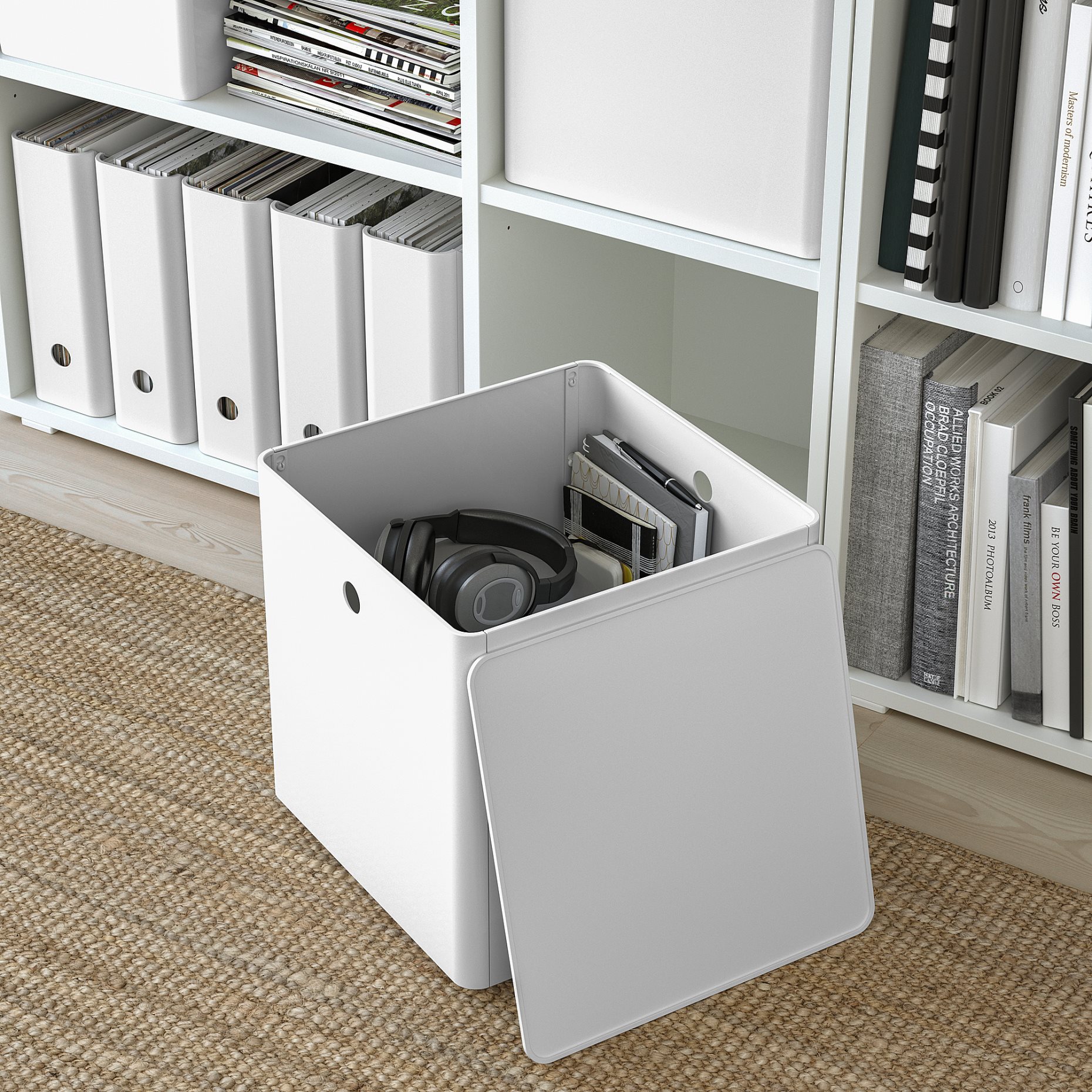 KUGGIS, storage box with lid, 32x32x32 cm, 005.268.75