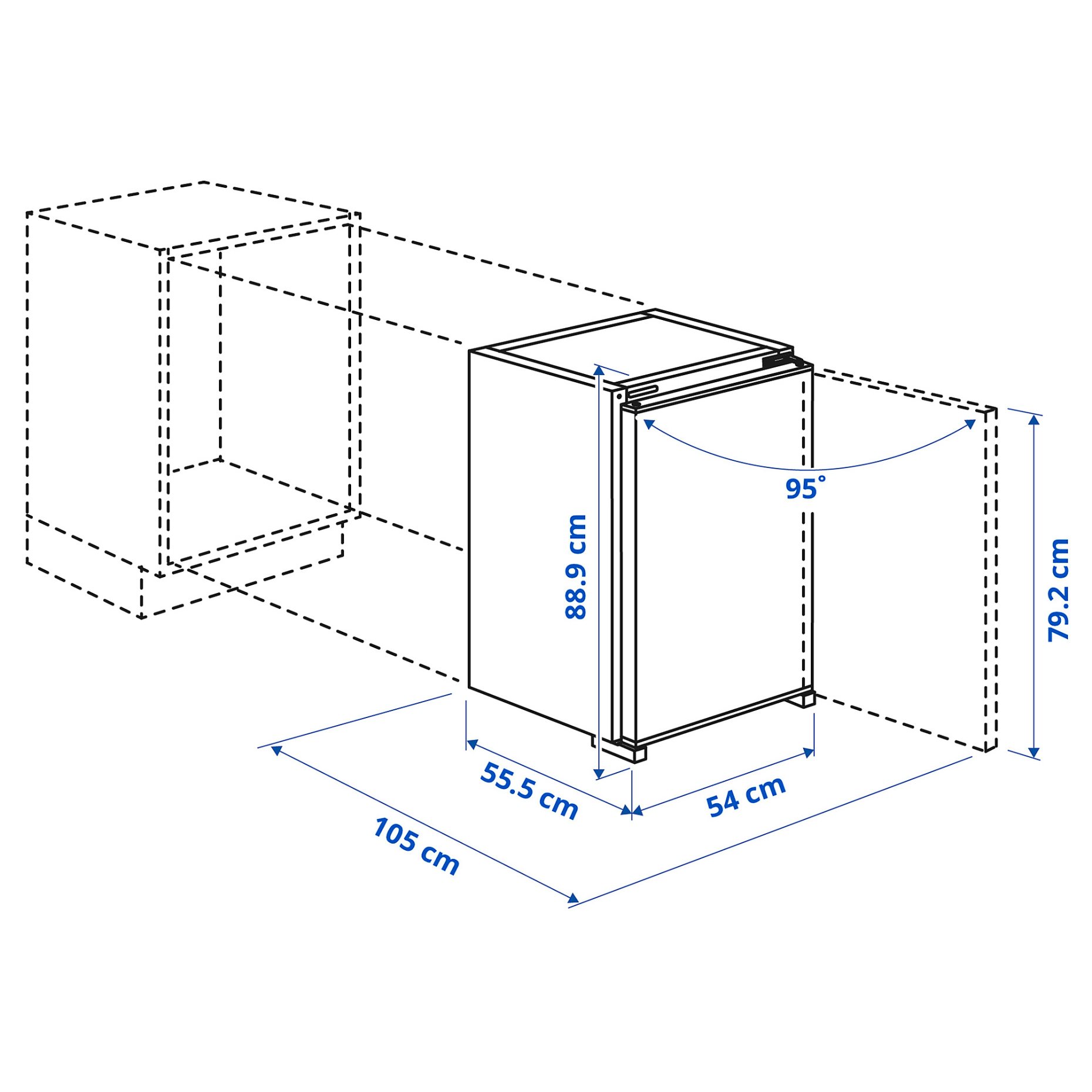 LAGAN, fridge integrated, 126 l, 005.728.53