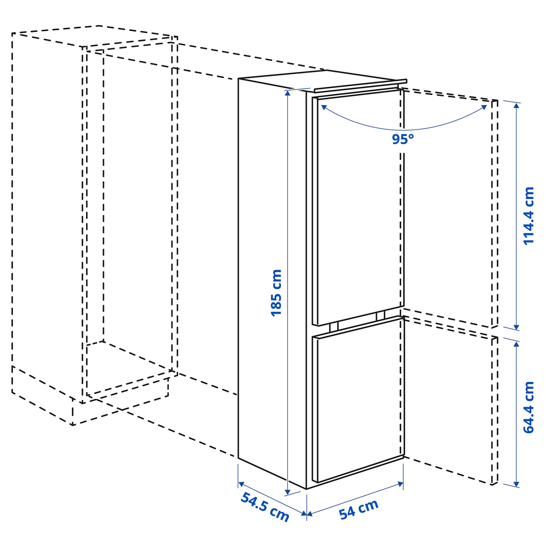 TINAD, fridge/freezer integrated/IKEA 500, 210/79 l, 005.728.72