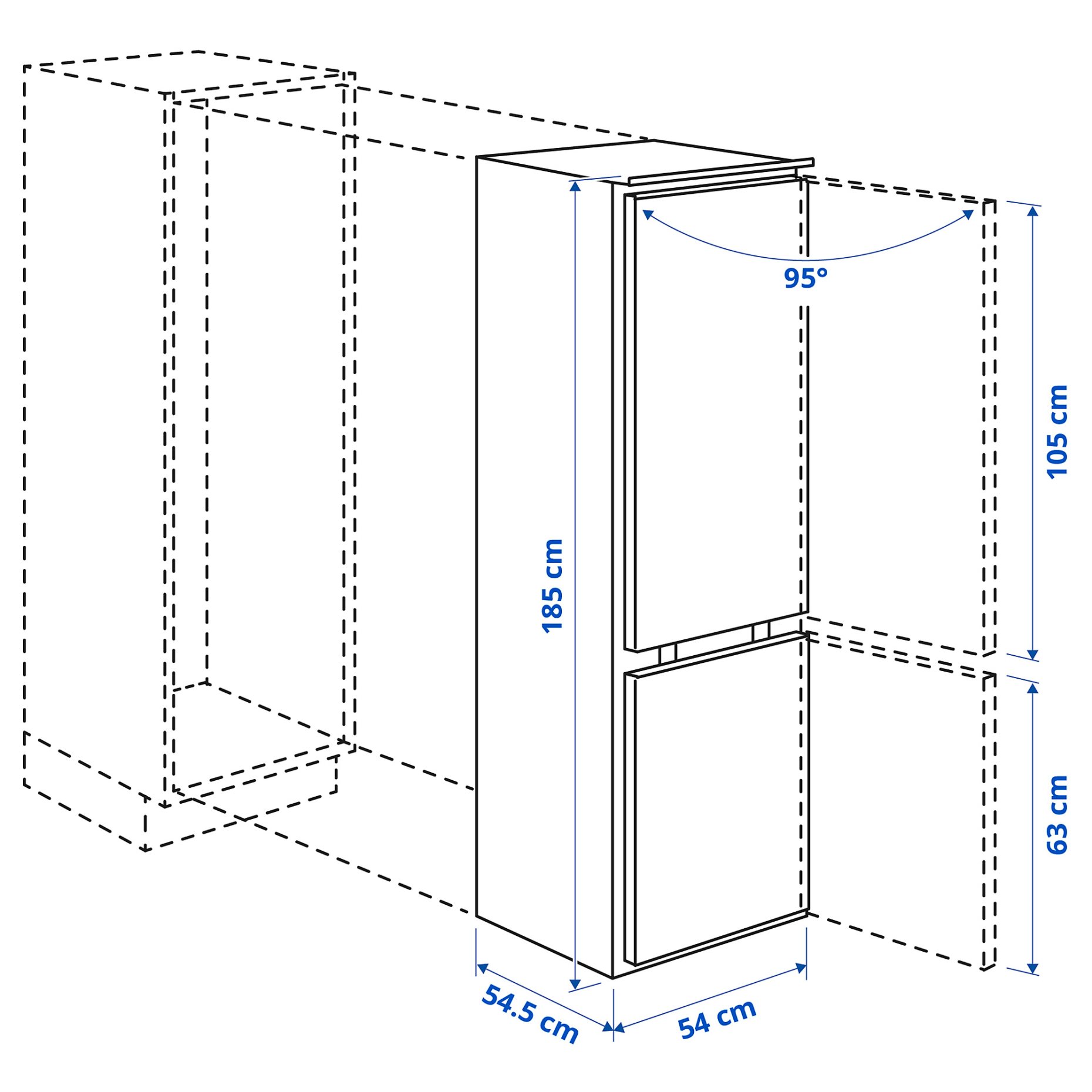 TINAD, ψυγείο/καταψύκτης εντοιχιζόμενος/IKEA 500, 210/79 l, 005.728.72