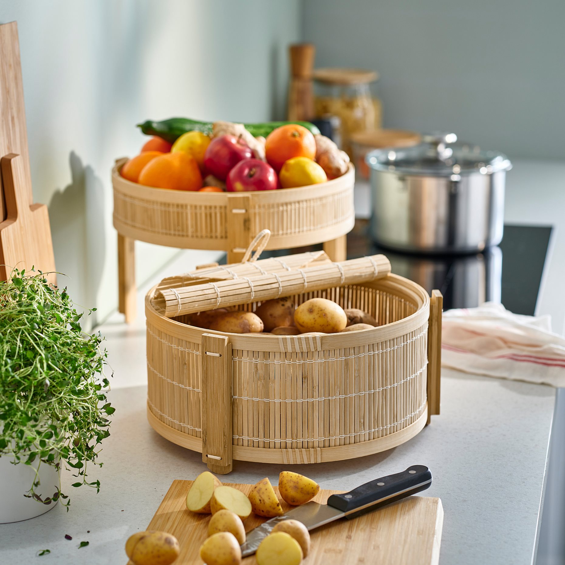KANELMOTT, vegetable/fruit basket, set of 2, 005.818.00