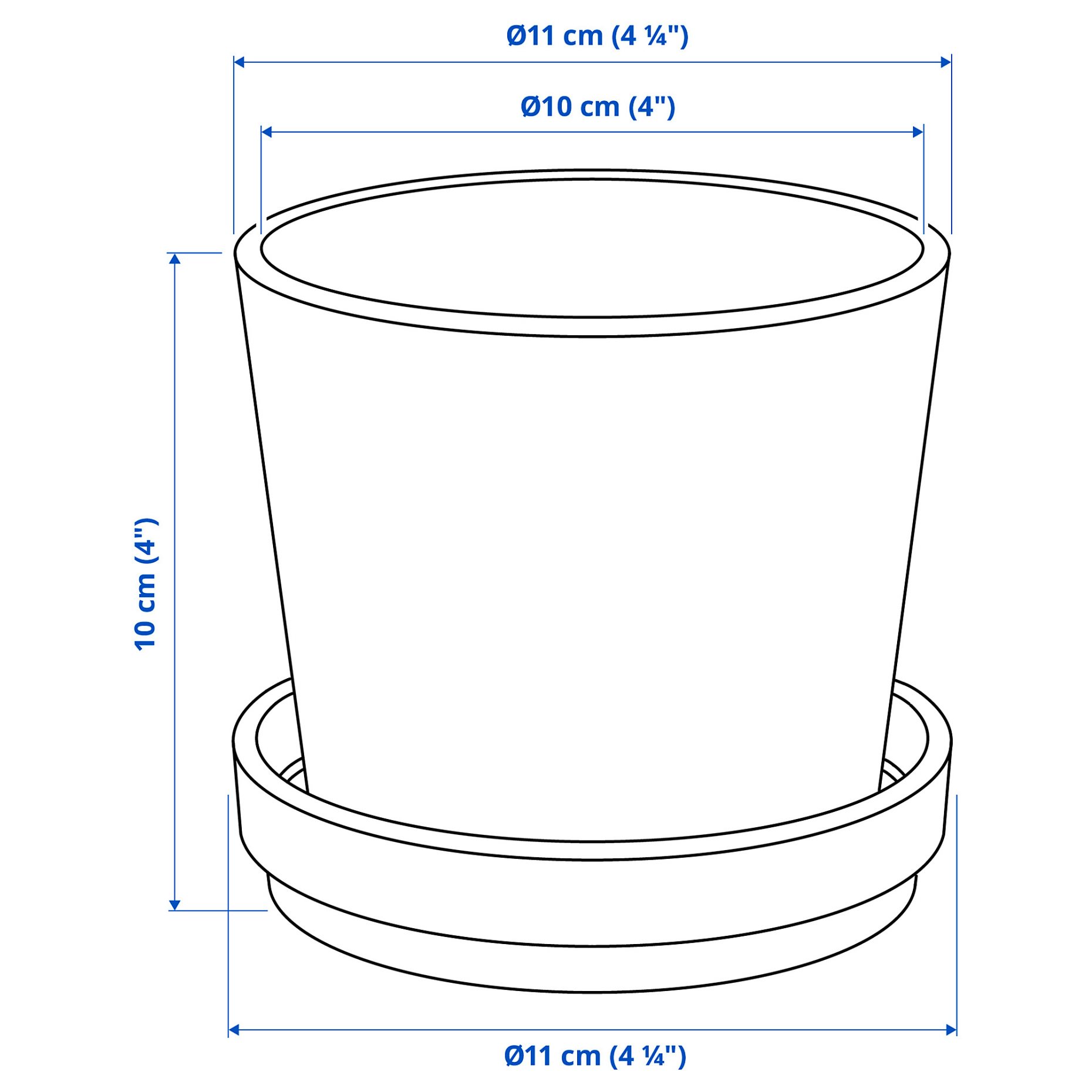 KLOTLÖNN, plant pot with saucer/in/outdoor, 9 cm, 005.840.02