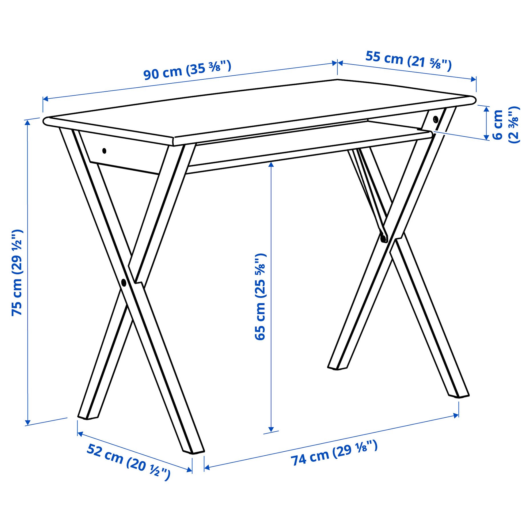 BOLLPOJKE, desk, 90x55 cm, 005.913.66