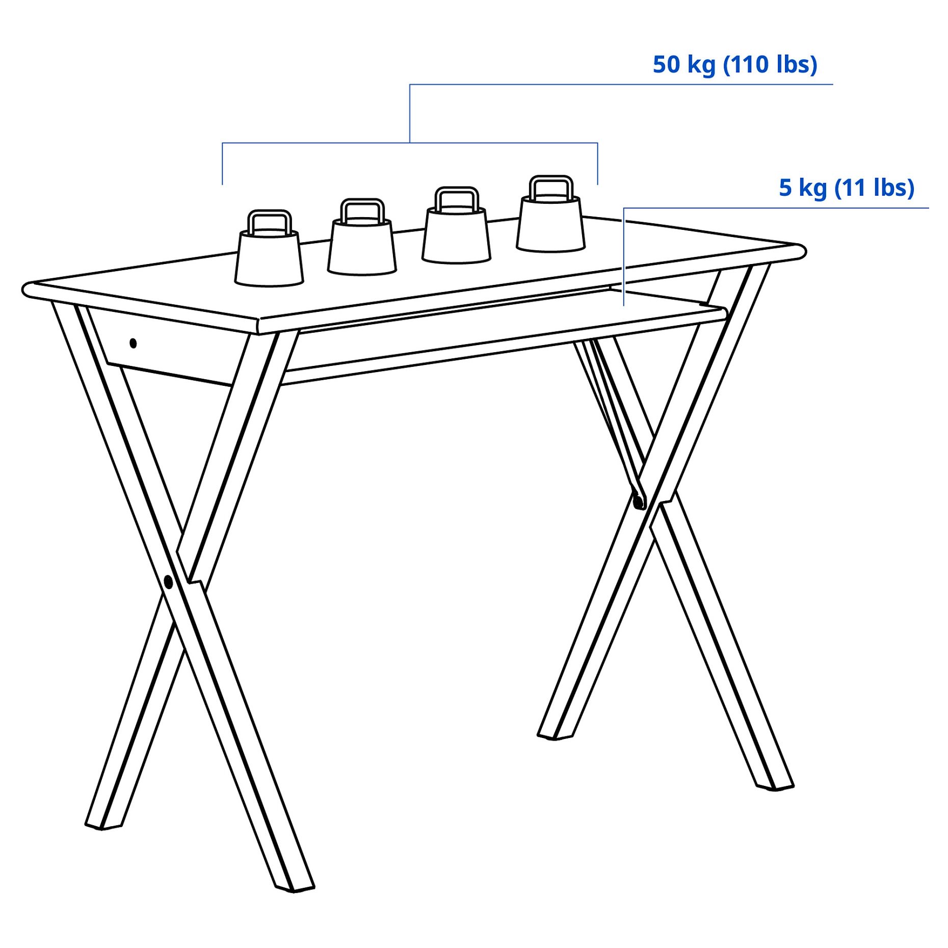 BOLLPOJKE, desk, 90x55 cm, 005.913.66