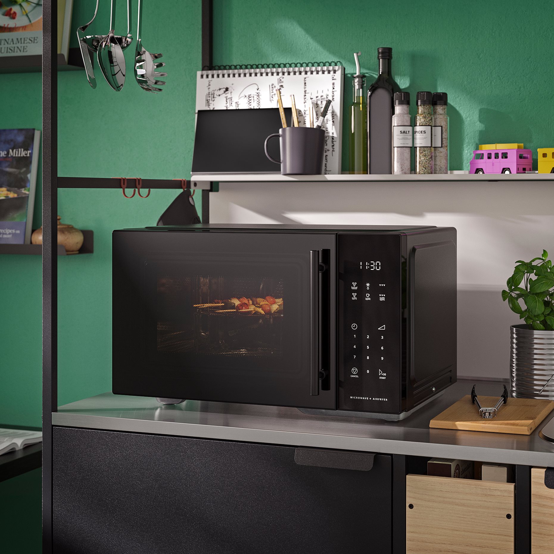 GÅTEBO, φούρνος μικροκυμάτων με λειτουργία air fry, IKEA 500, 005.976.55
