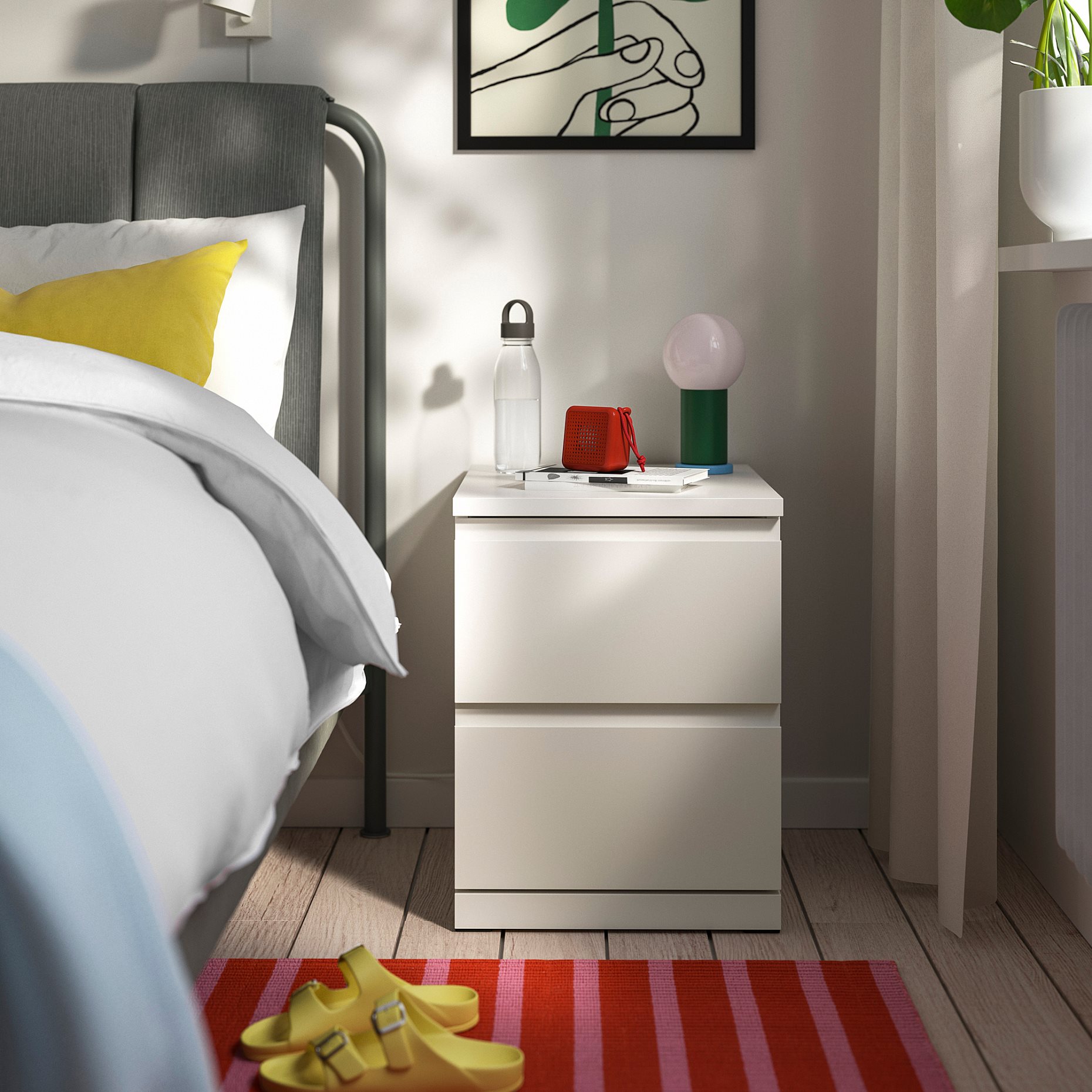 STORKLINTA, bedside table with 2 drawers, 40x50x53 cm, 006.314.14