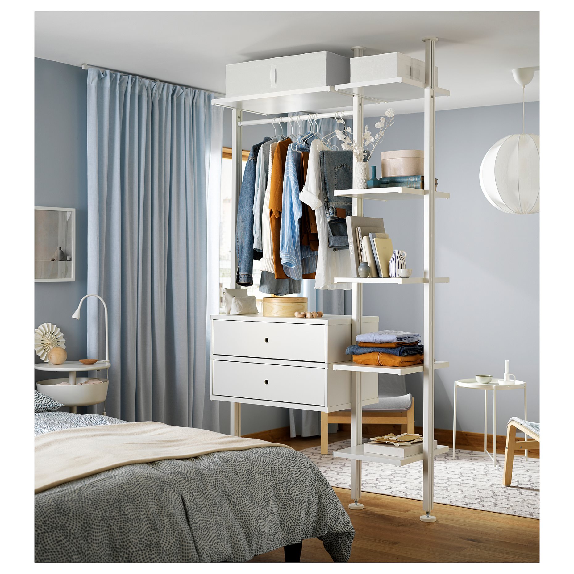 ELVARLI, wardrobe combination, 135x51x222-350 cm, 091.581.52