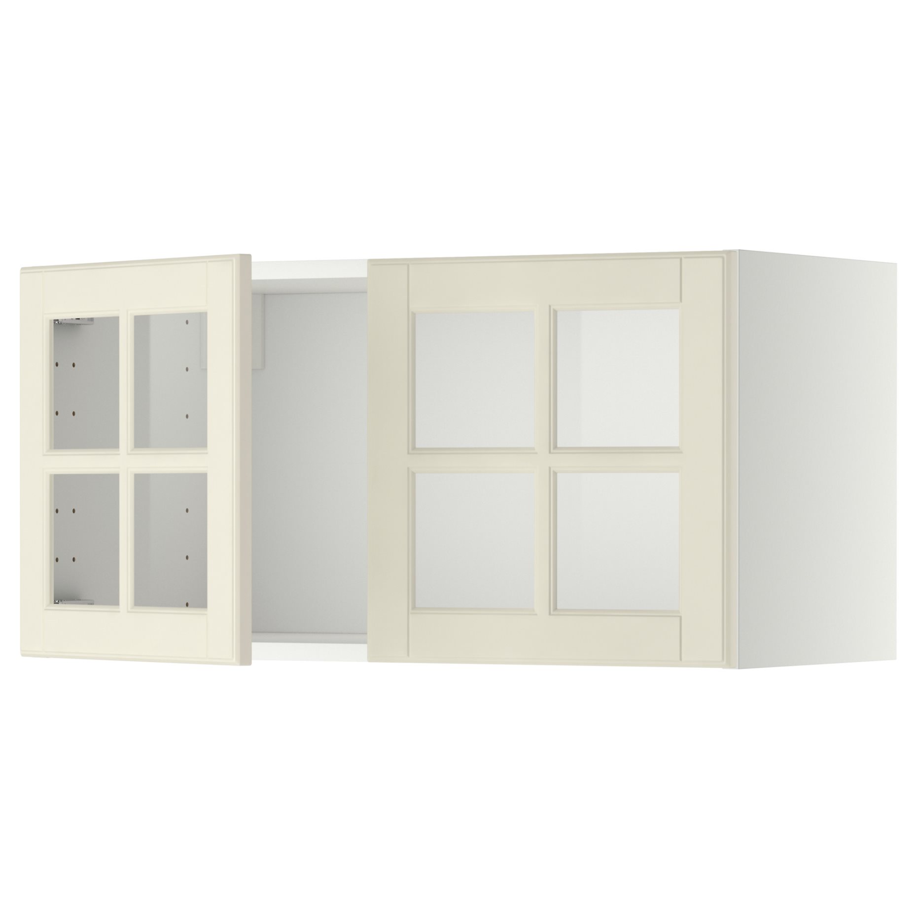 METOD, wall cabinet with 2 glass doors, 80x40 cm, 093.950.35
