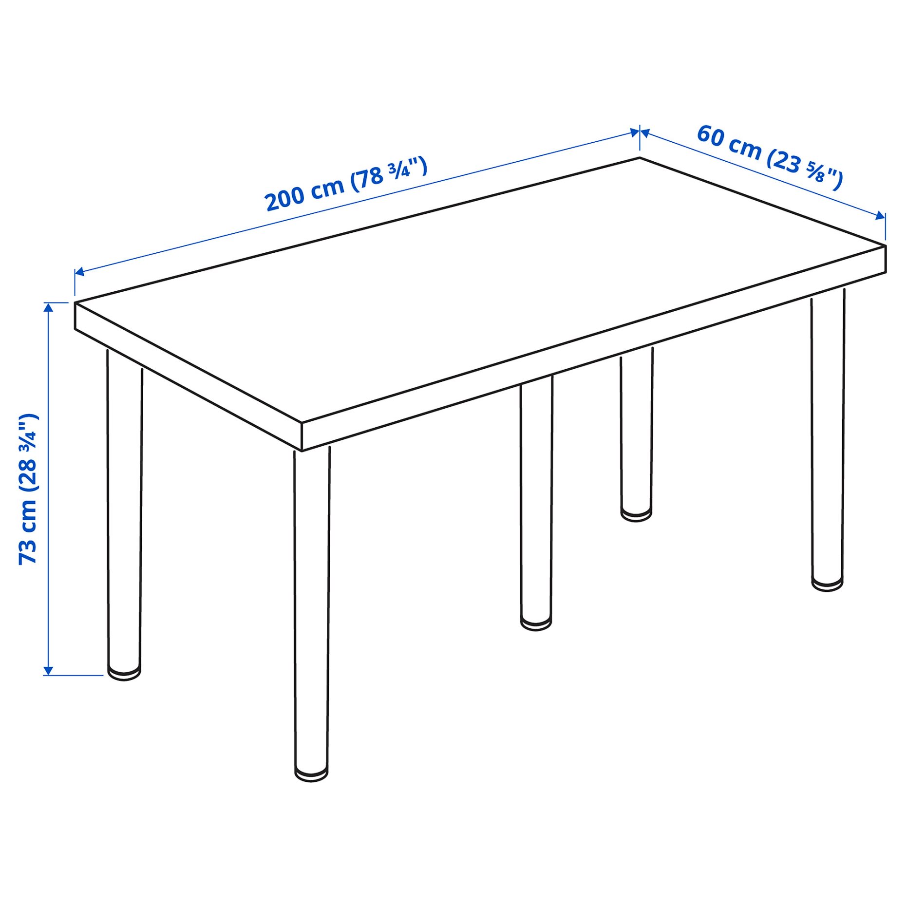 LAGKAPTEN/ADILS, γραφείο, 200x60 cm, 094.176.26