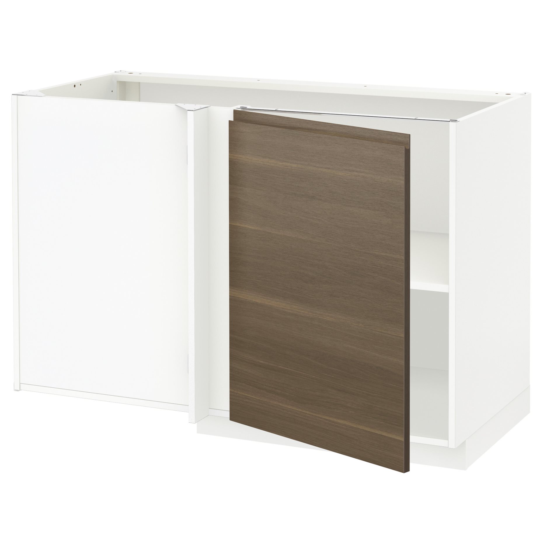 METOD, corner base cabinet with shelf, 128x68 cm, 094.563.64
