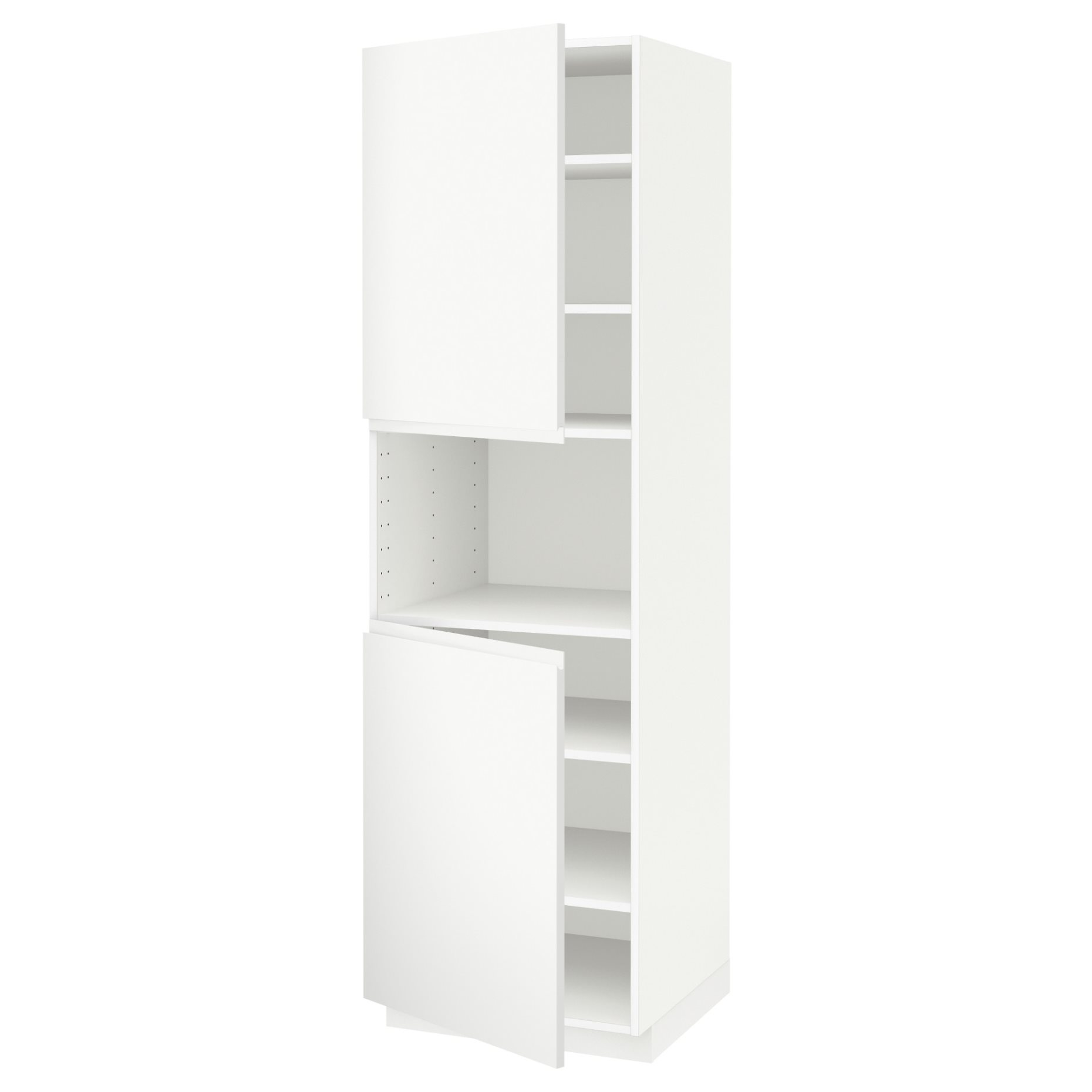 METOD, high cabinet for microwave with 2 doors/shelves, 60x60x200 cm, 094.677.63
