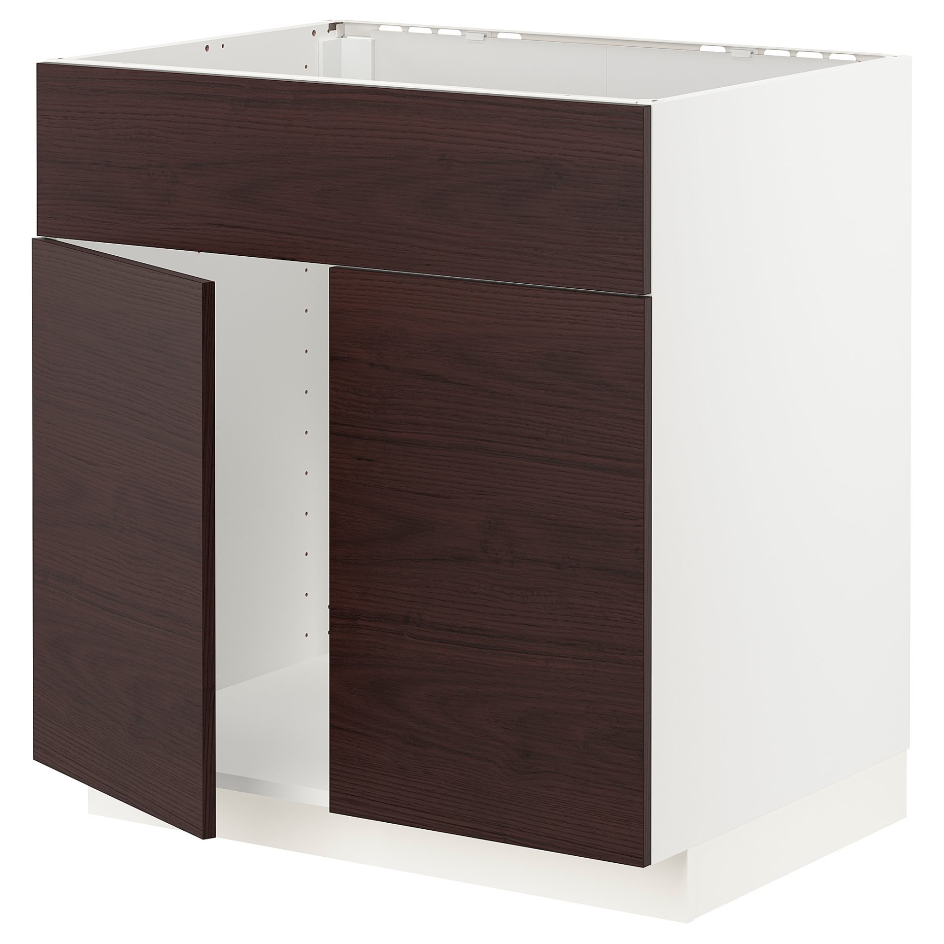 METOD, base cabinet for sink with 2 doors/front, 80x60 cm, 094.684.04