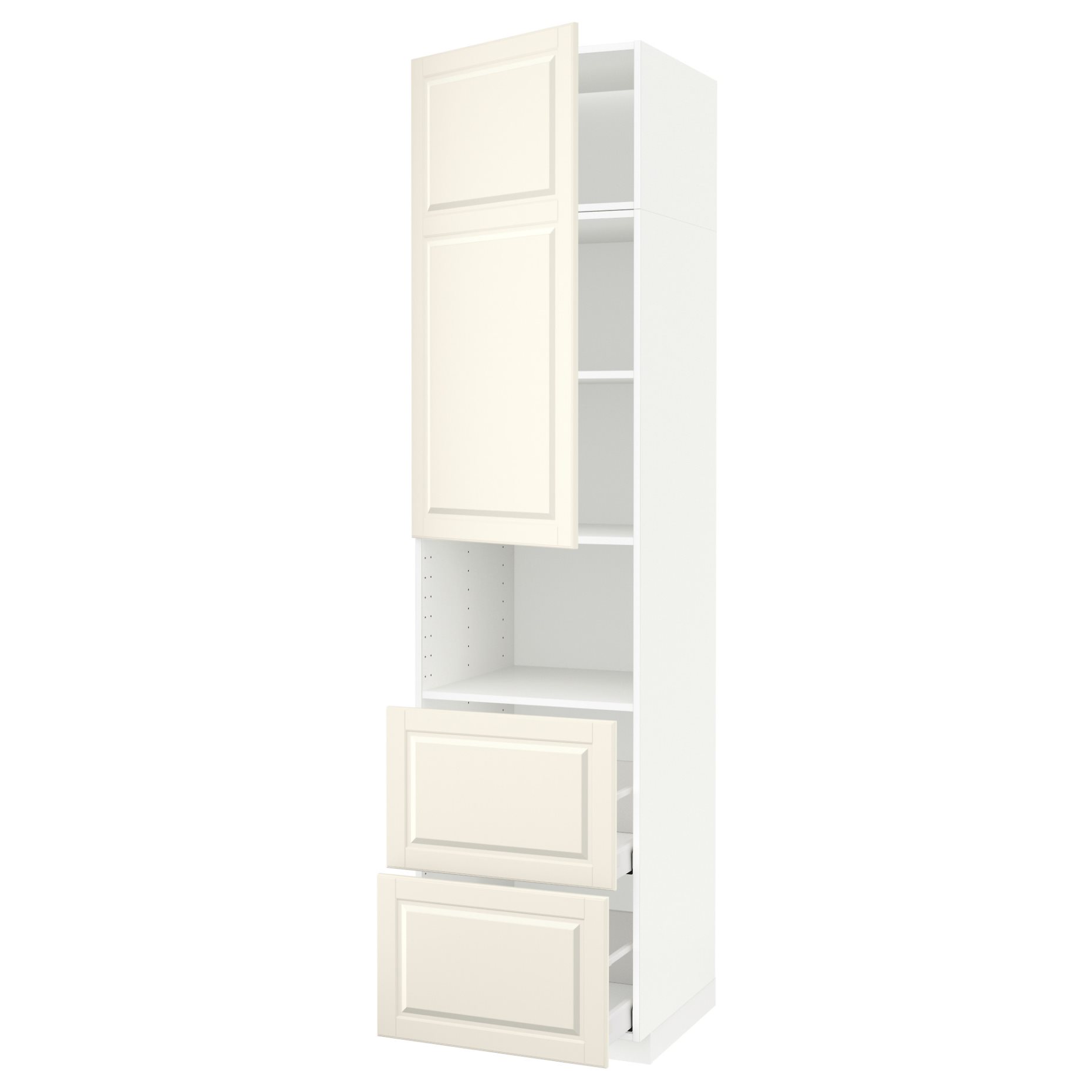METOD, high cabinet for microwave with door/2 drawers, 60x60x240 cm, 094.686.54