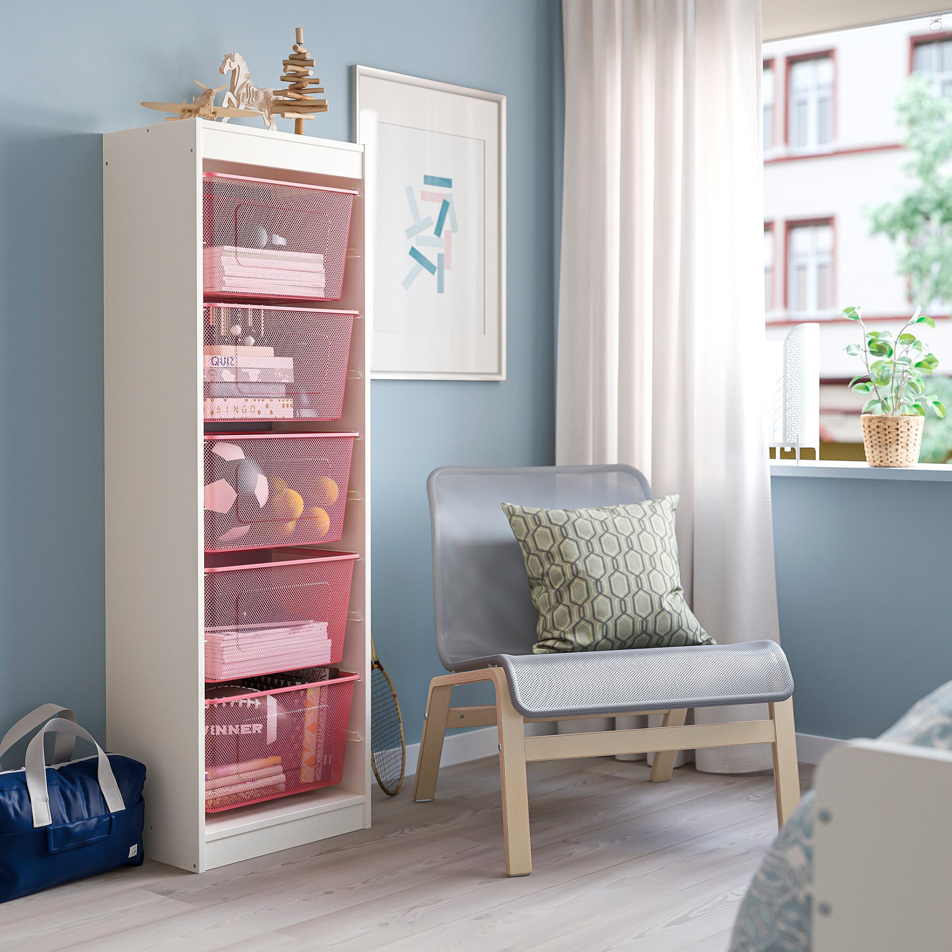 TROFAST, storage combination with boxes, 46x30x145 cm, 094.787.28