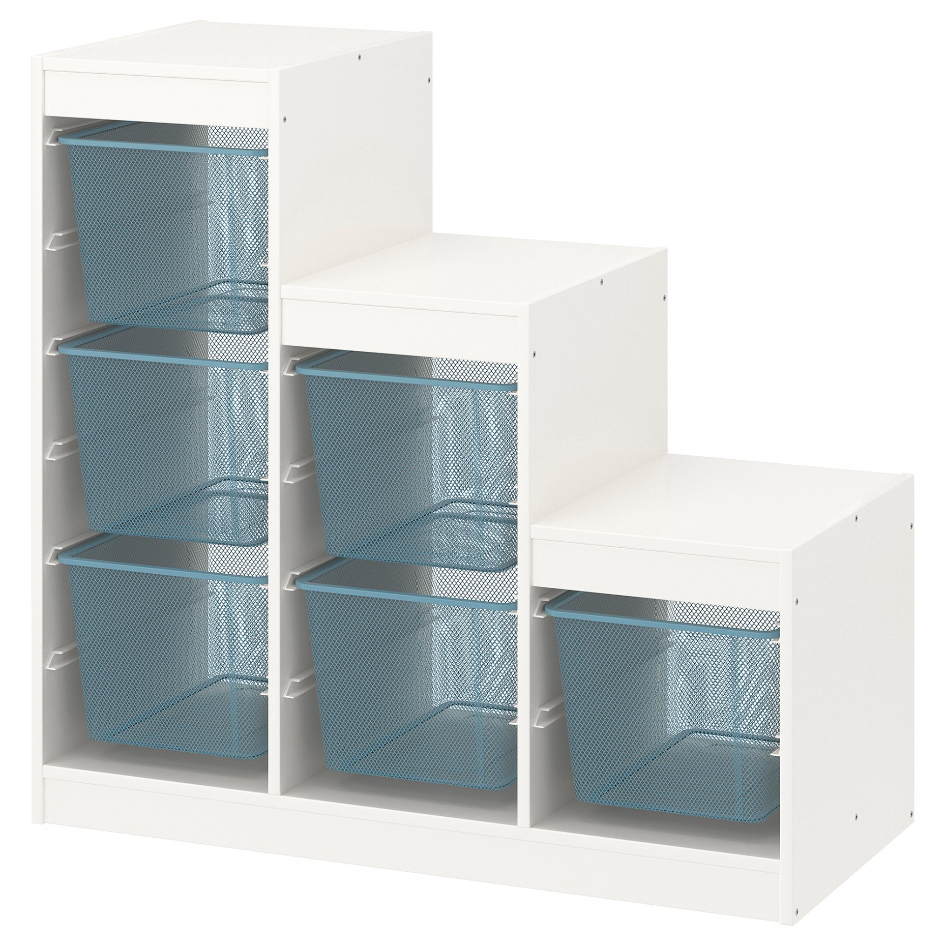 TROFAST, παιδικό έπιπλο αποθήκευσης με κουτιά, 99x44x94 cm, 094.808.68