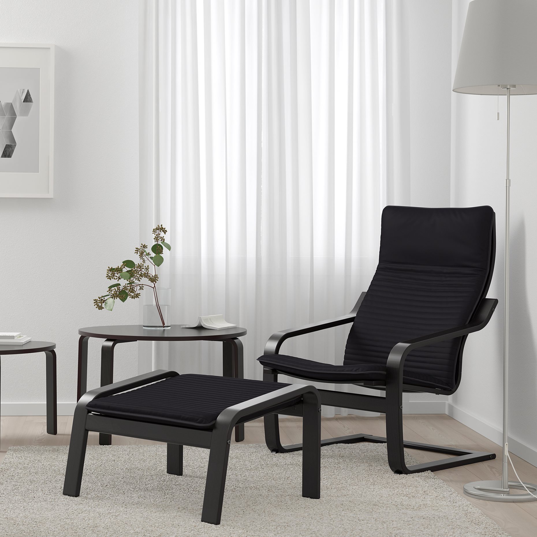 POÄNG, armchair and footstool, 094.842.01