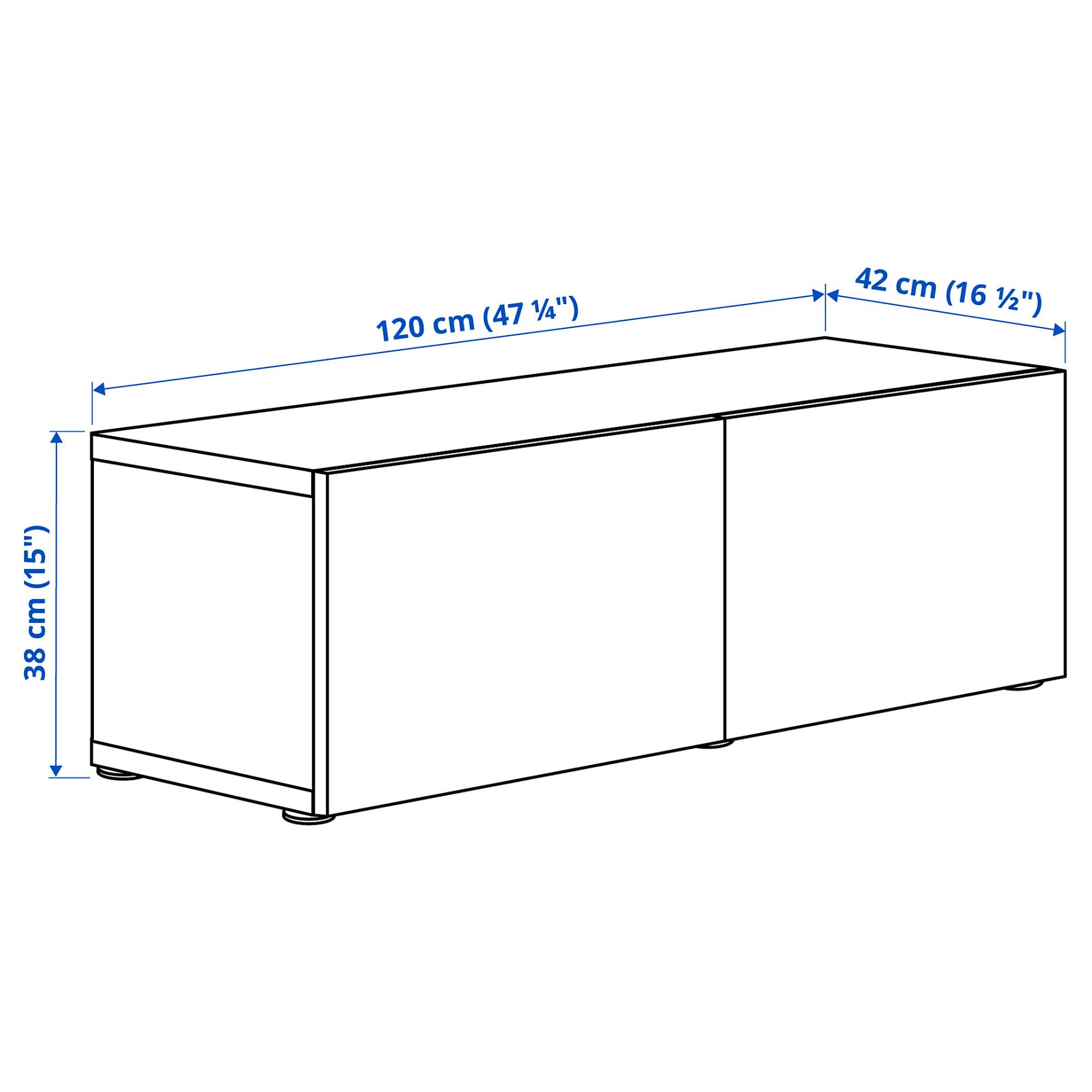 BESTÅ, shelf unit with doors, 120x42x38 cm, 094.904.76