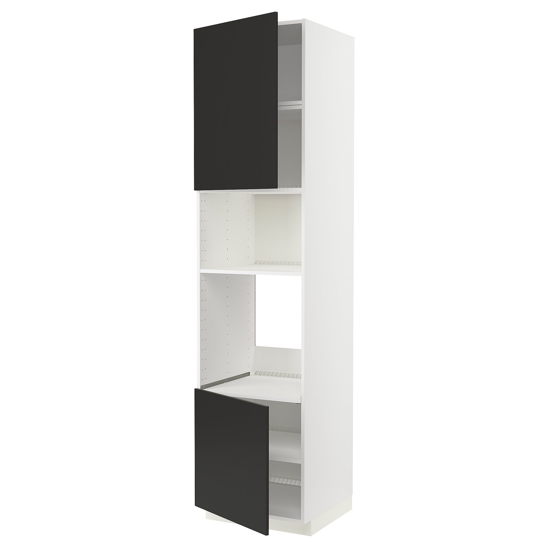 METOD, high cabinet for oven/microwave with 2 doors/shelves, 60x60x240 cm, 094.991.46