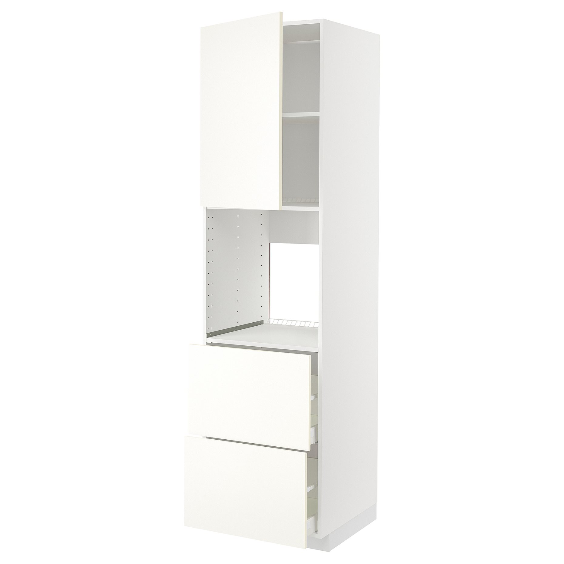 METOD, high cabinet for oven with door/2 fronts/2 high drawers, 60x60x220 cm, 095.070.47