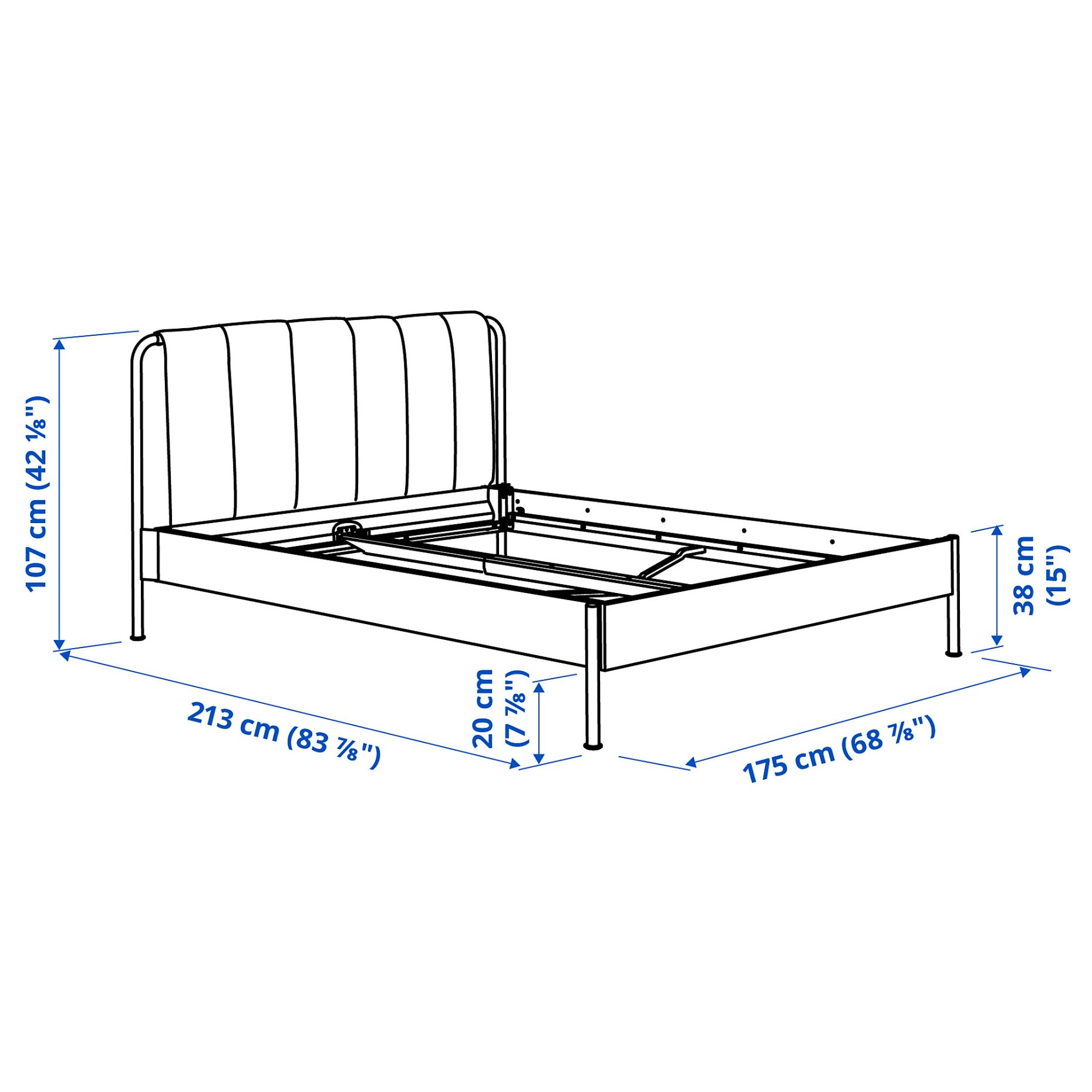 TÄLLÅSEN, upholstered bed frame, 160x200 cm, 095.147.93