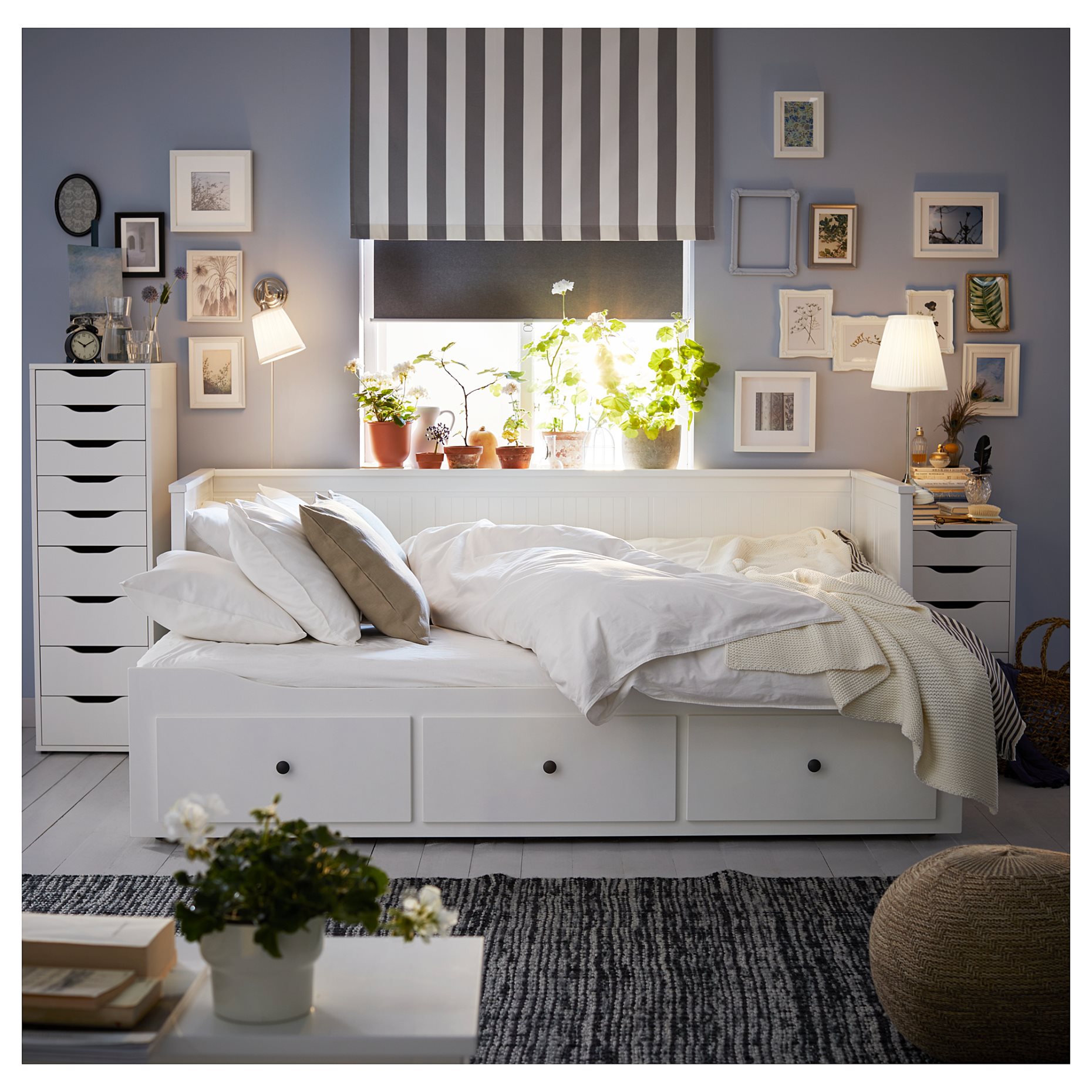 HEMNES, κρεβάτι επισκέπτη day bed 3 συρτάρια/2 στρώματα, 80x200 cm, 095.215.00